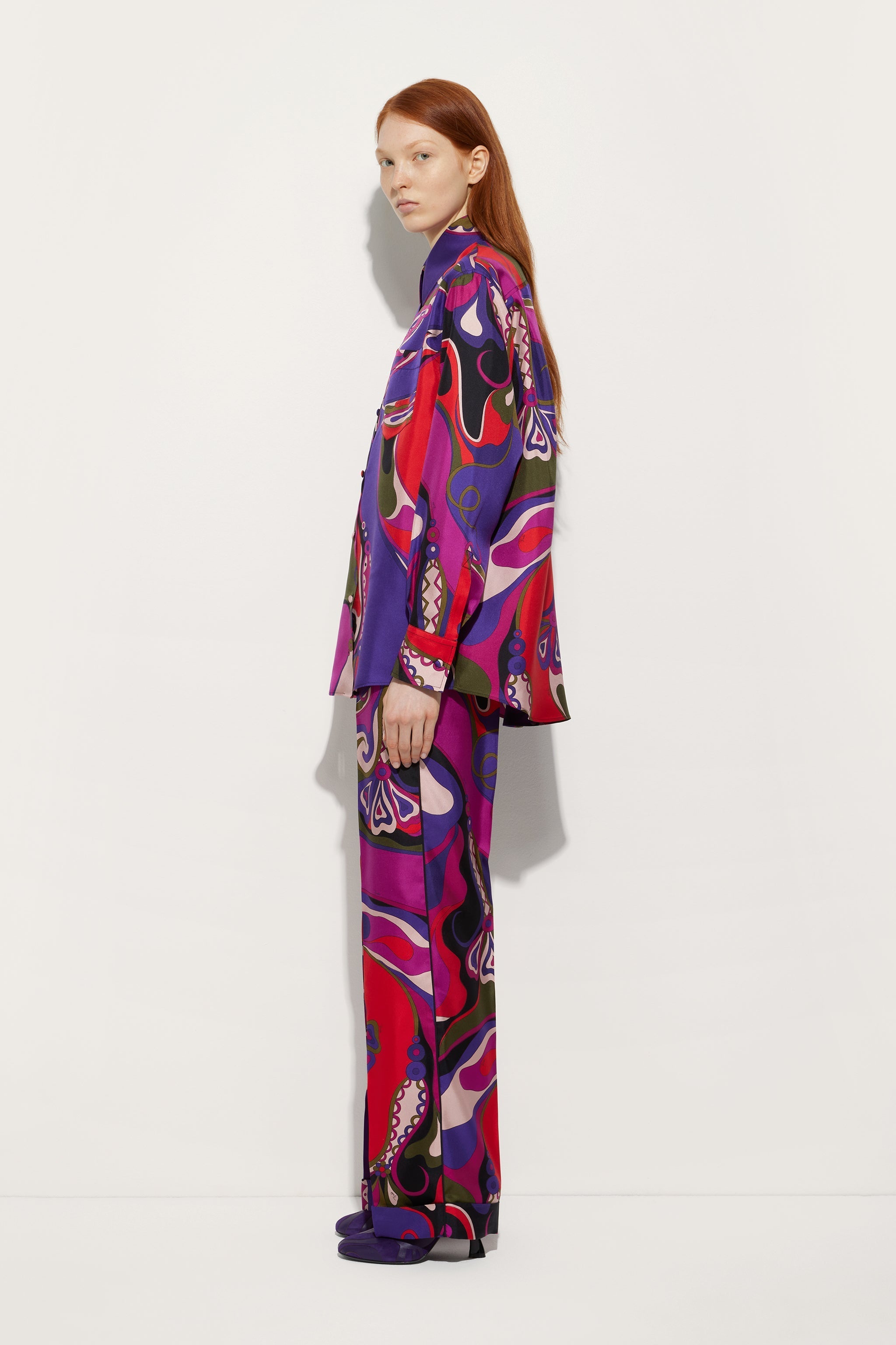 Pucci Orchidee Print Silk Pajama Trousers