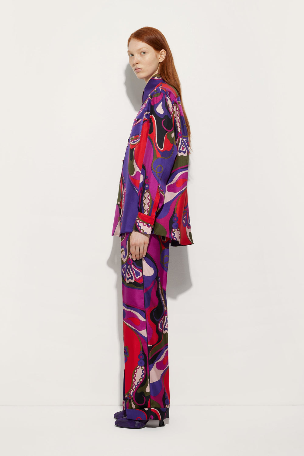 Pucci Orchidee Print Silk Pajama Trousers