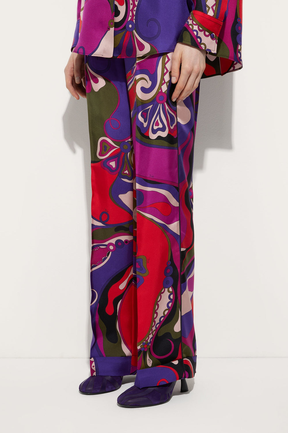 Pucci Orchidee Print Silk Pajama Trousers