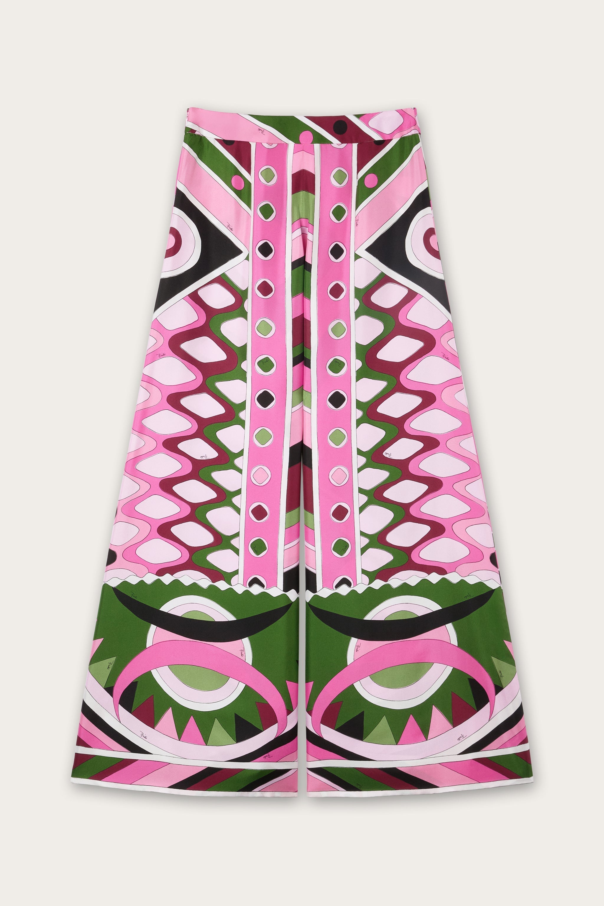 Pucci Vivara Print Wide Leg Silk Pants