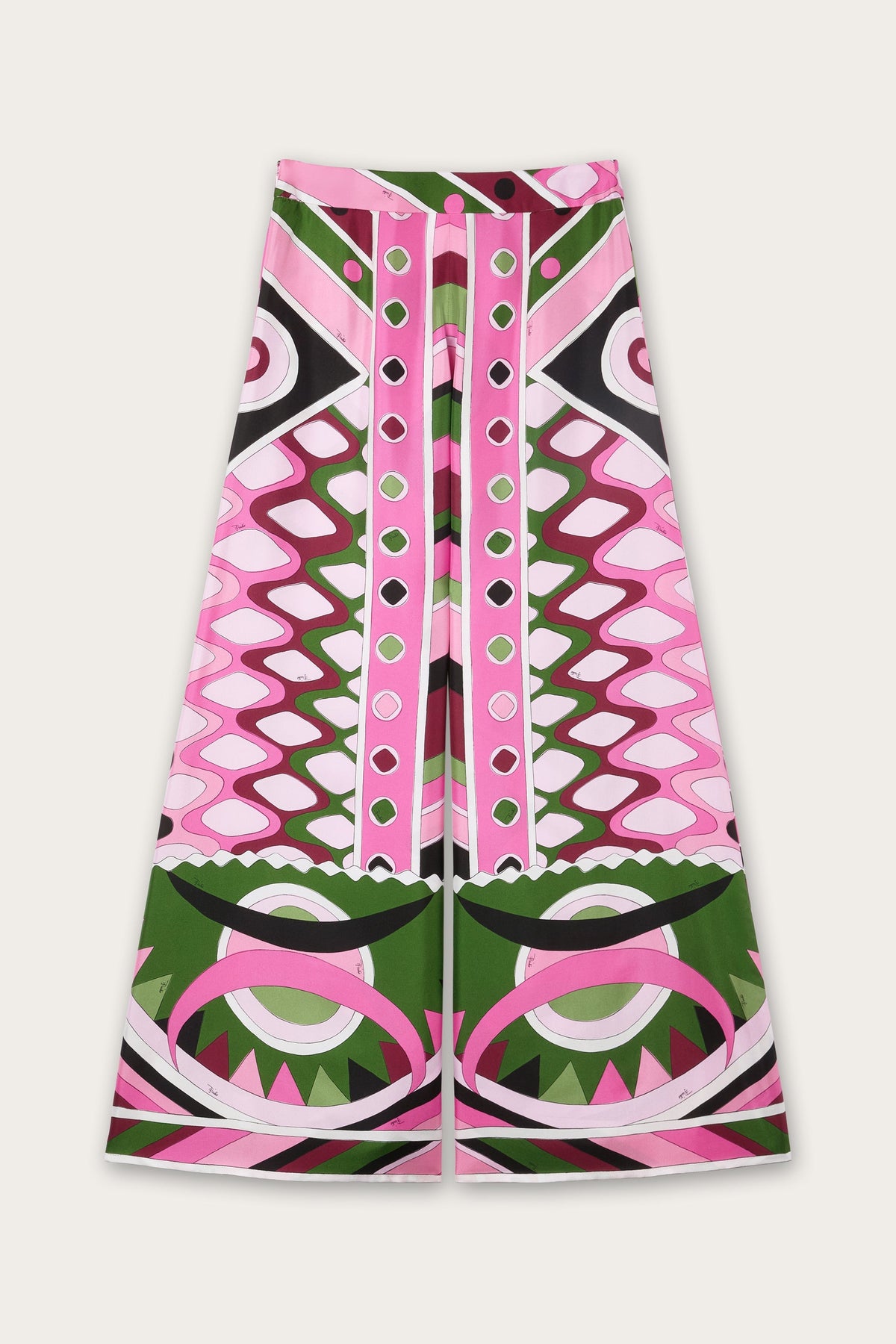 Pucci Vivara Print Wide Leg Silk Pants