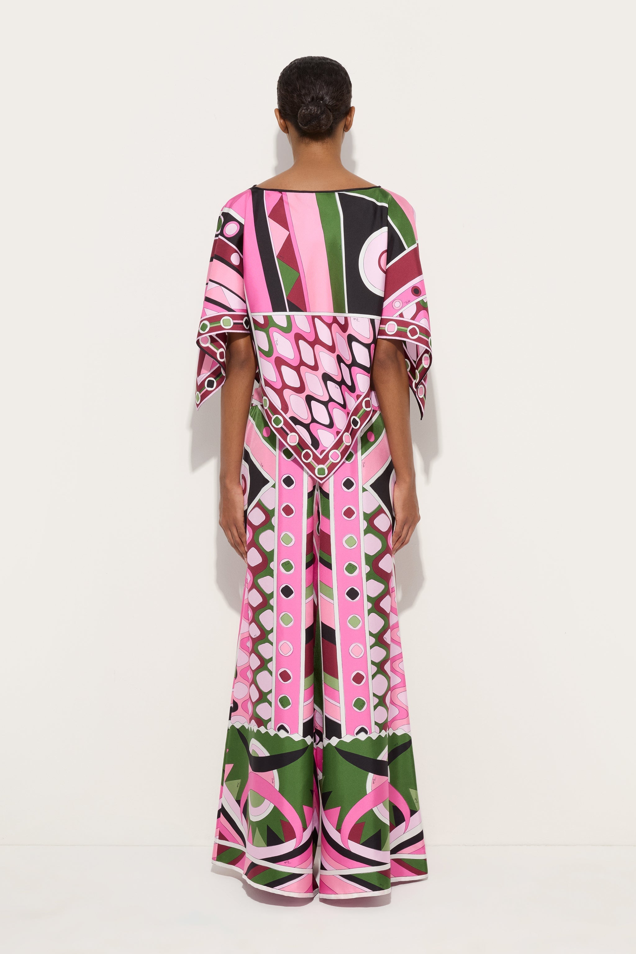 Pucci Vivara Print Wide Leg Silk Pants