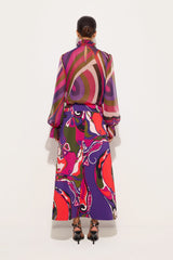 Pucci Orchidee Print Midi Skirt