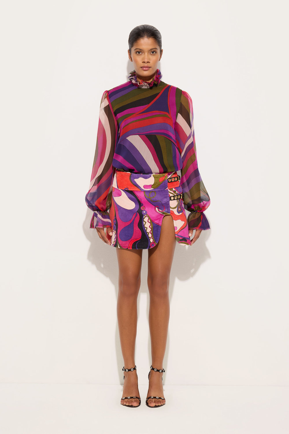 Pucci Orchidee Print Mini Skirt