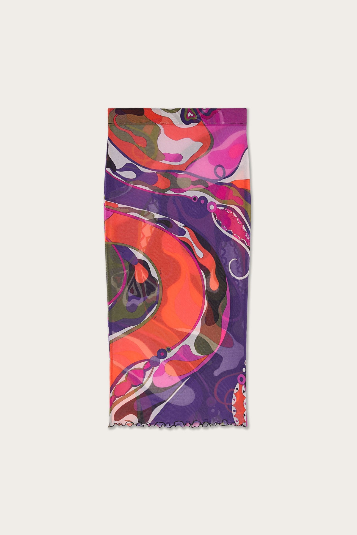 Pucci Orchidee Print Midi Skirt in Tulle
