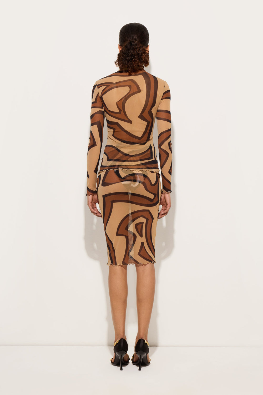 Pucci Labirinto Print Midi Skirt in Tulle