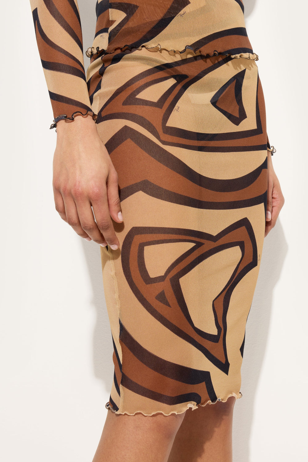 Pucci Labirinto Print Midi Skirt in Tulle