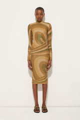 Pucci Iride Print Lamé Jersey Midi Skirt
