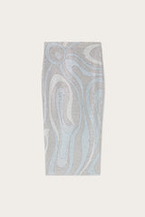 Pucci Marmo Print Midi Skirt in Jersey Lamé