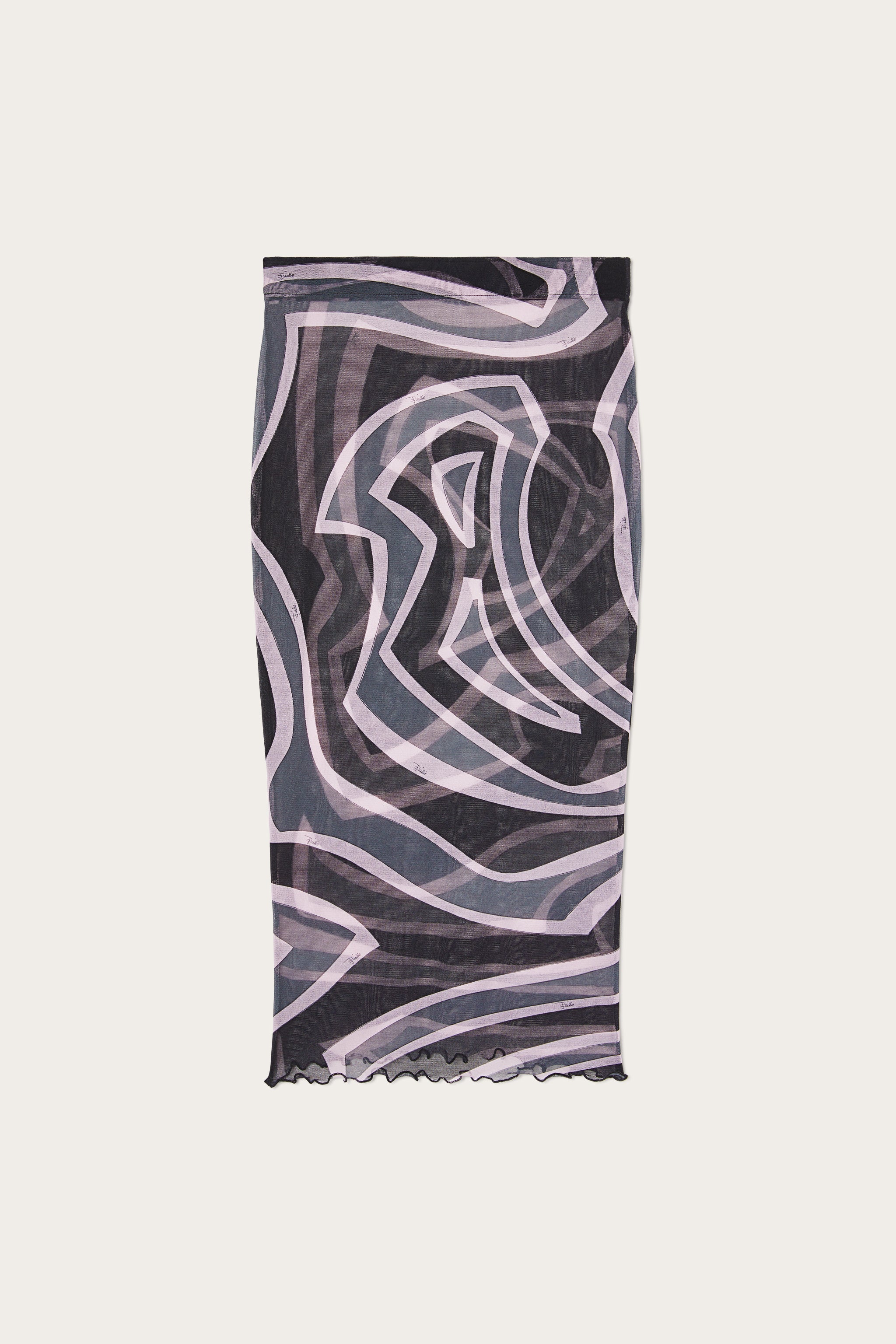 Pucci Labirinto Print Midi Skirt in tulle