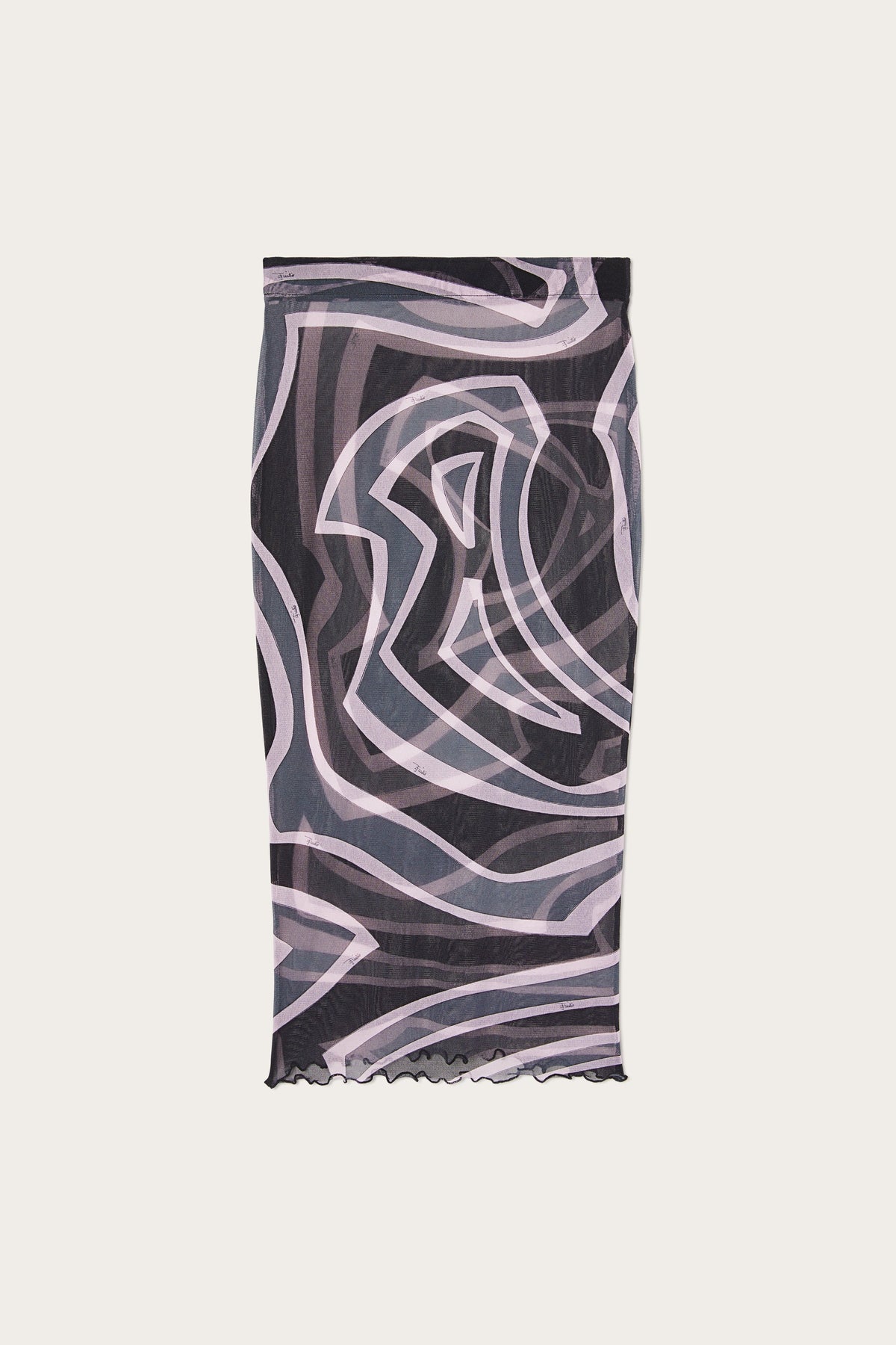 Pucci Labirinto Print Midi Skirt in tulle
