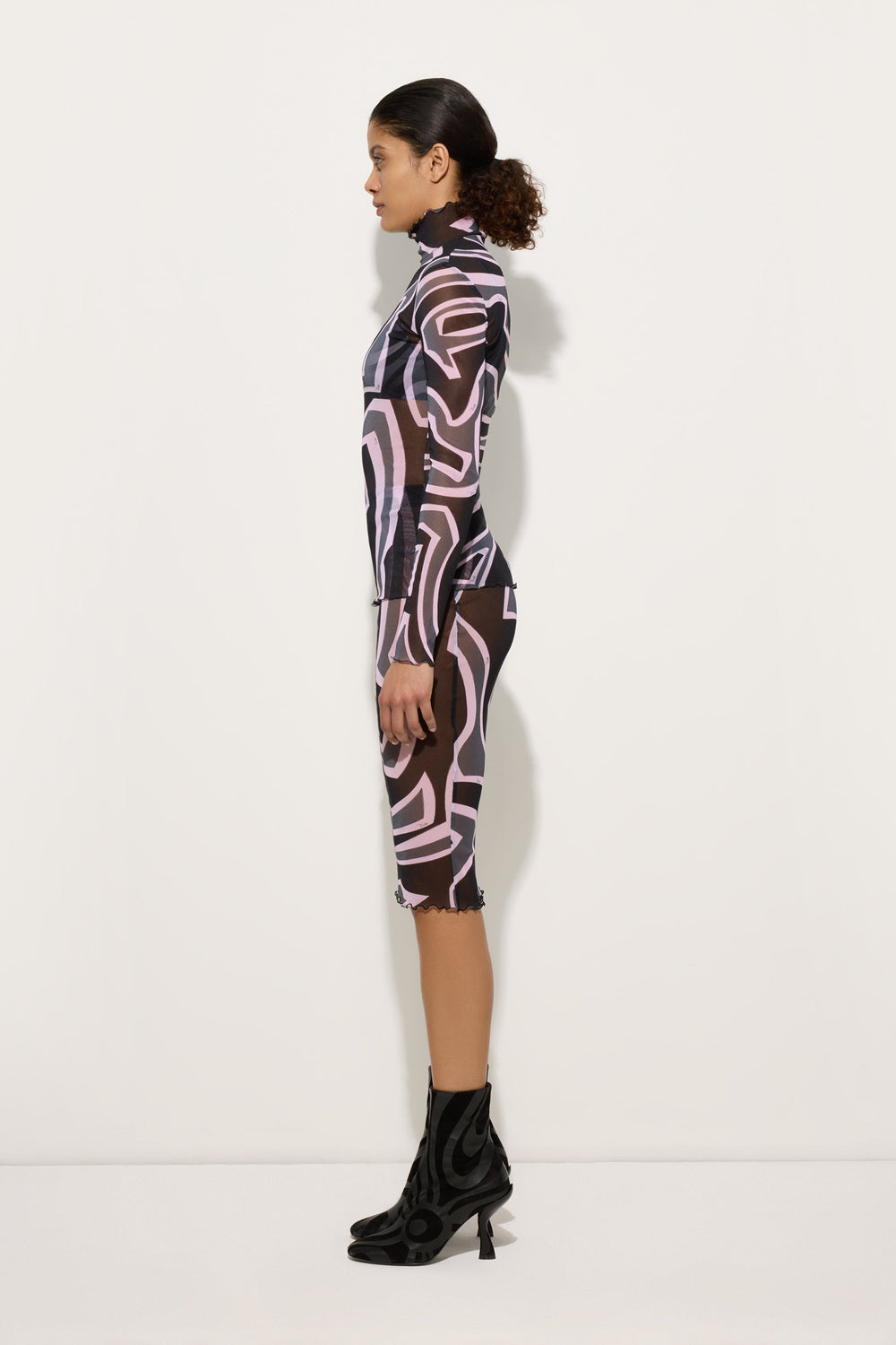 Pucci Labirinto Print Midi Skirt in tulle