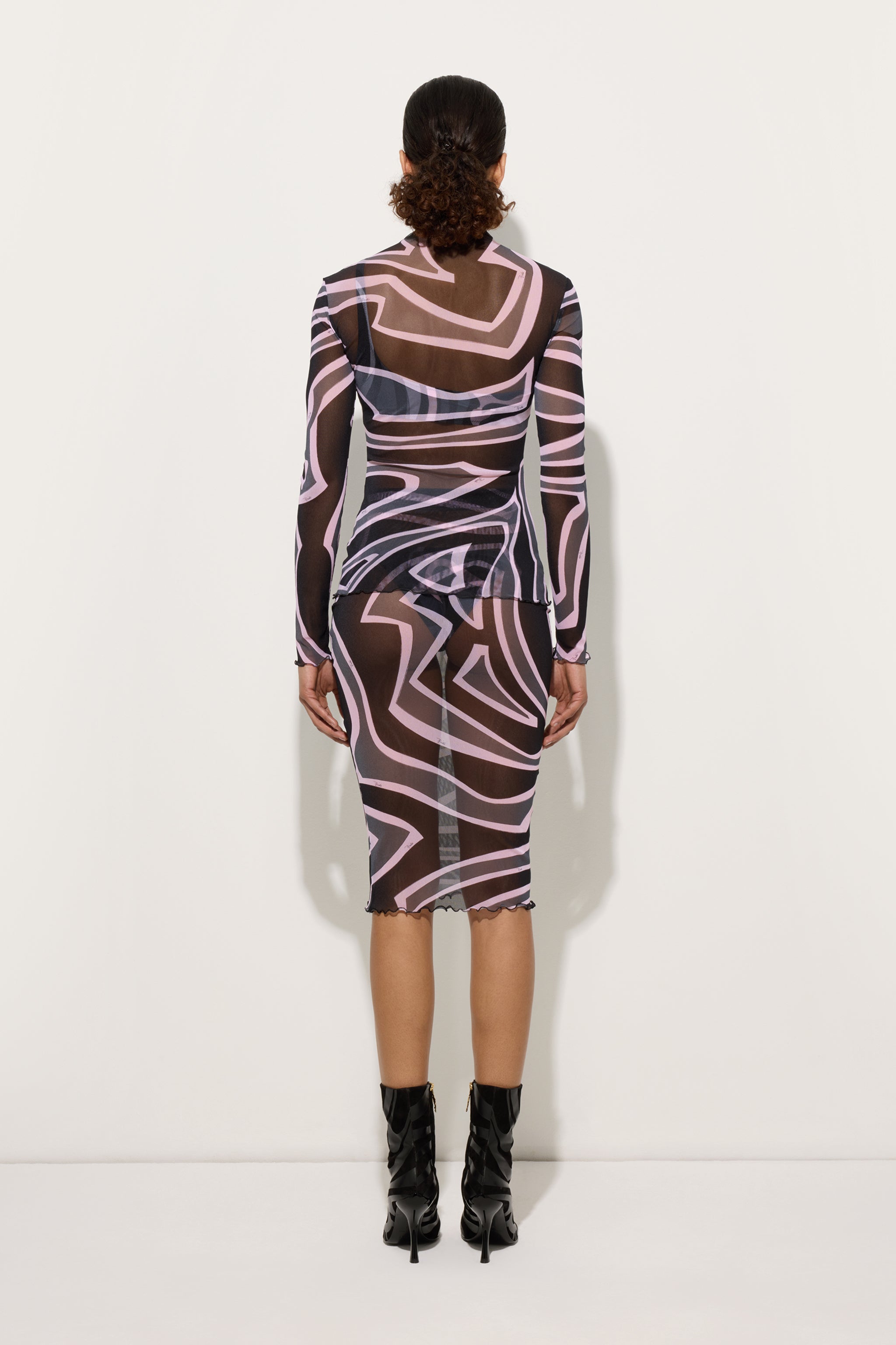 Pucci Labirinto Print Midi Skirt in tulle