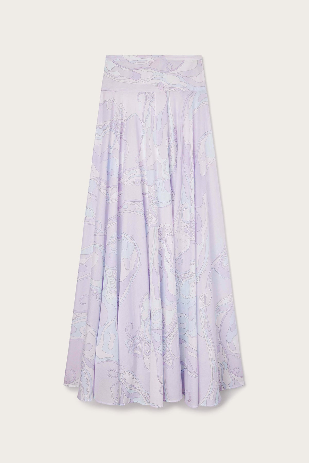 Pucci Orchidee Print Long Cotton Skirt