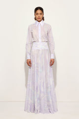 Pucci Orchidee Print Long Cotton Skirt