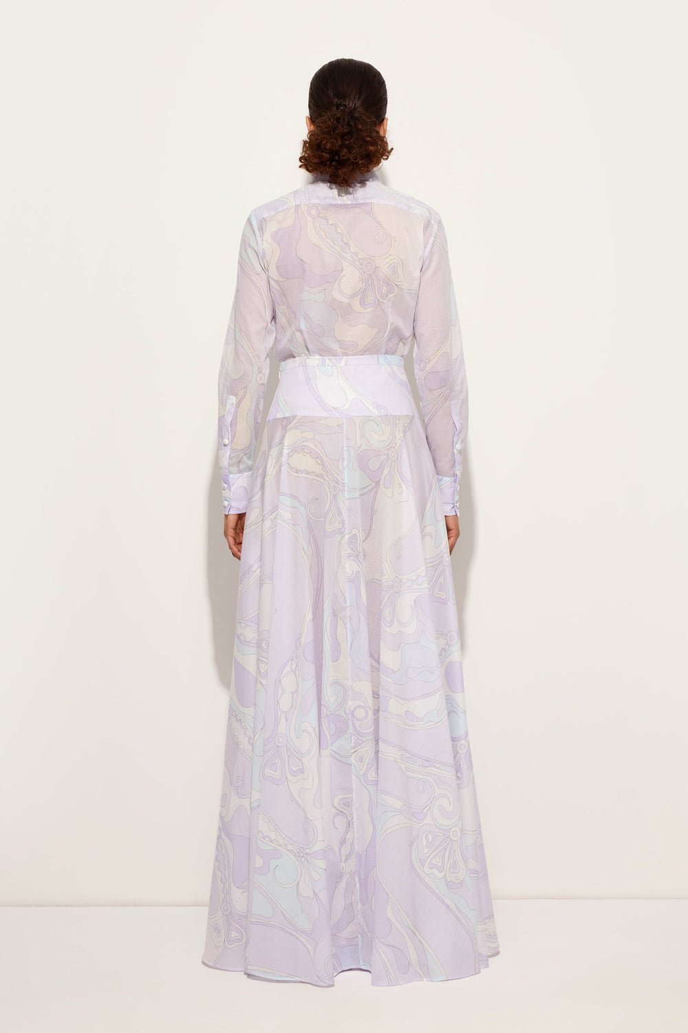 Pucci Orchidee Print Long Cotton Skirt