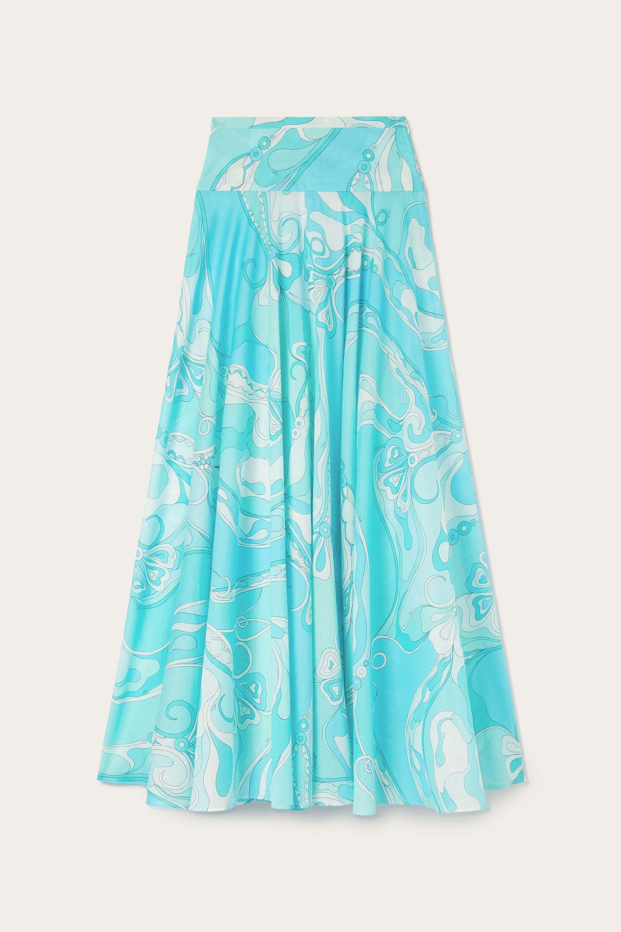 Pucci Orchidee Print Long Cotton Skirt