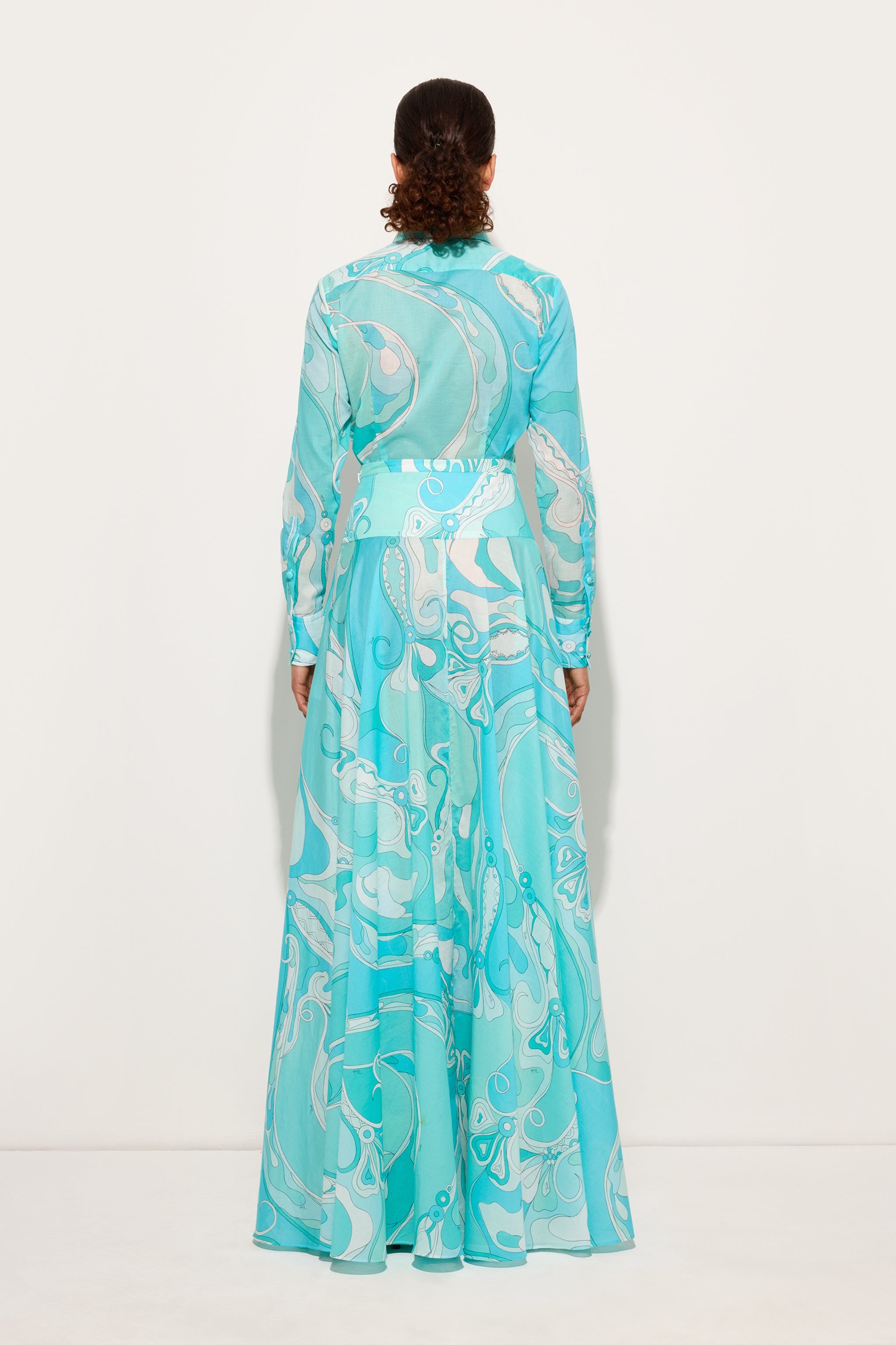 Pucci Orchidee Print Long Cotton Skirt