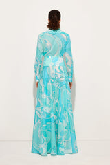 Pucci Orchidee Print Long Cotton Skirt