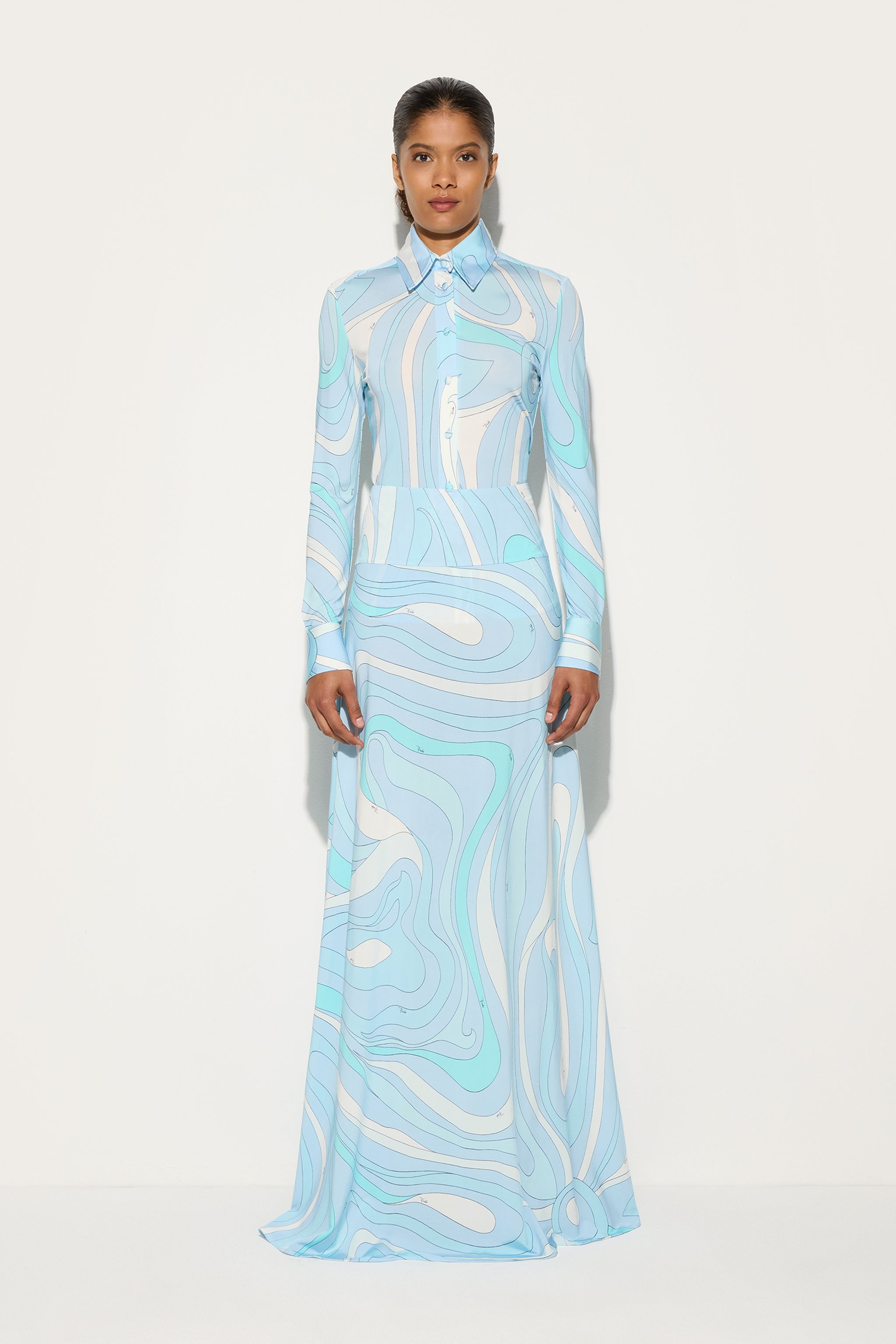 Pucci Marmo Print Long Skirt