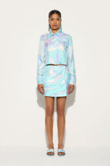 Pucci Orchidee Print Silk Miniskirt
