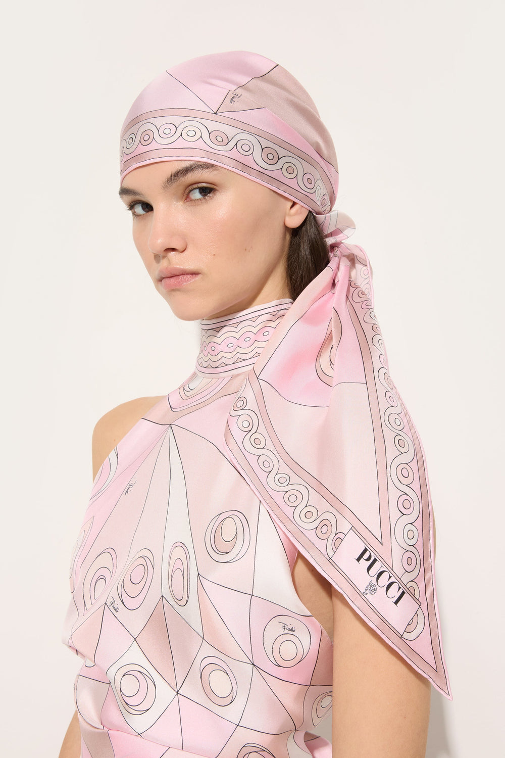 Pucci Occhi Print Silk Triangle Scarf