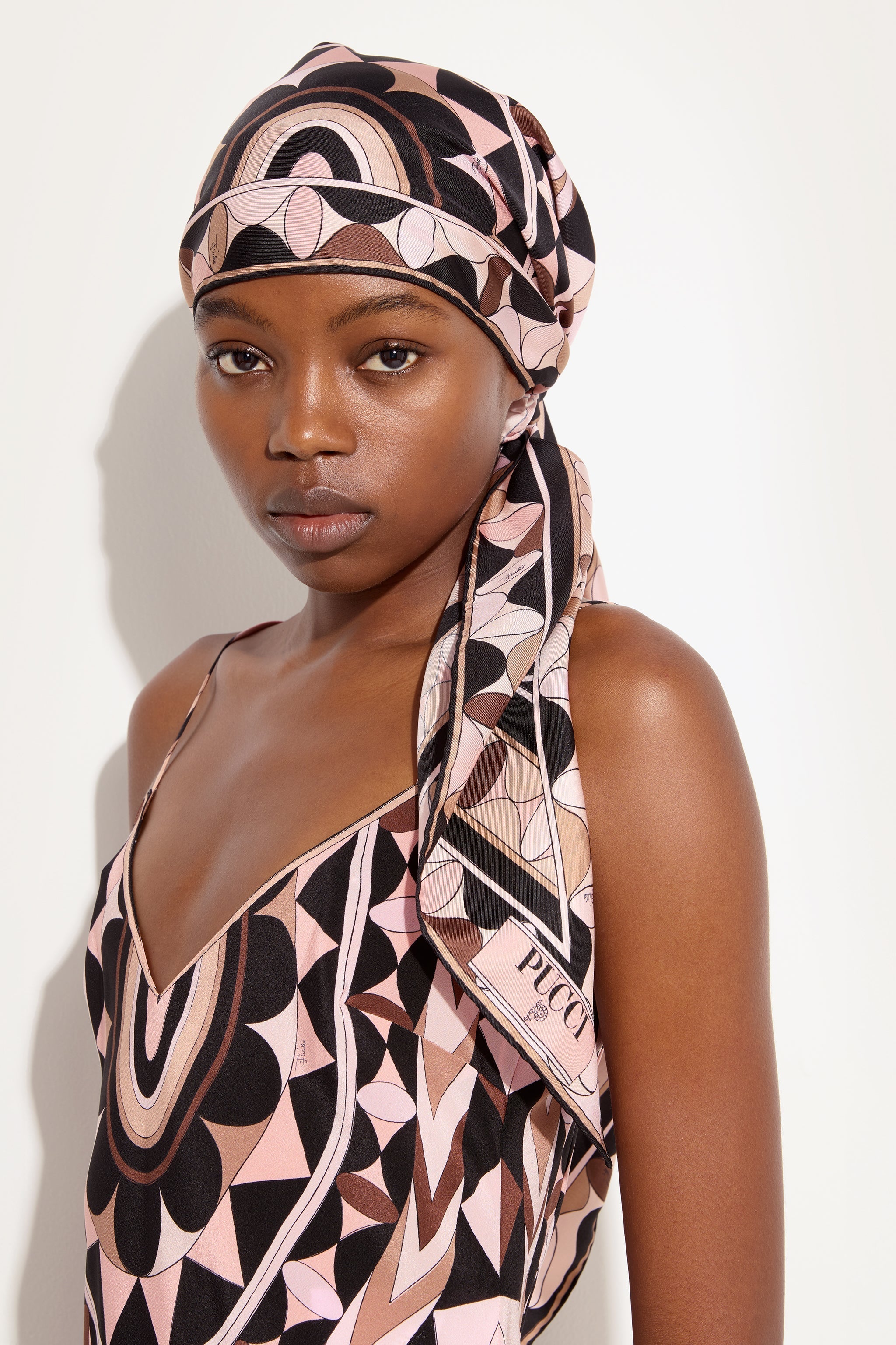 Pucci Manuba Print Silk Triangle Scarf