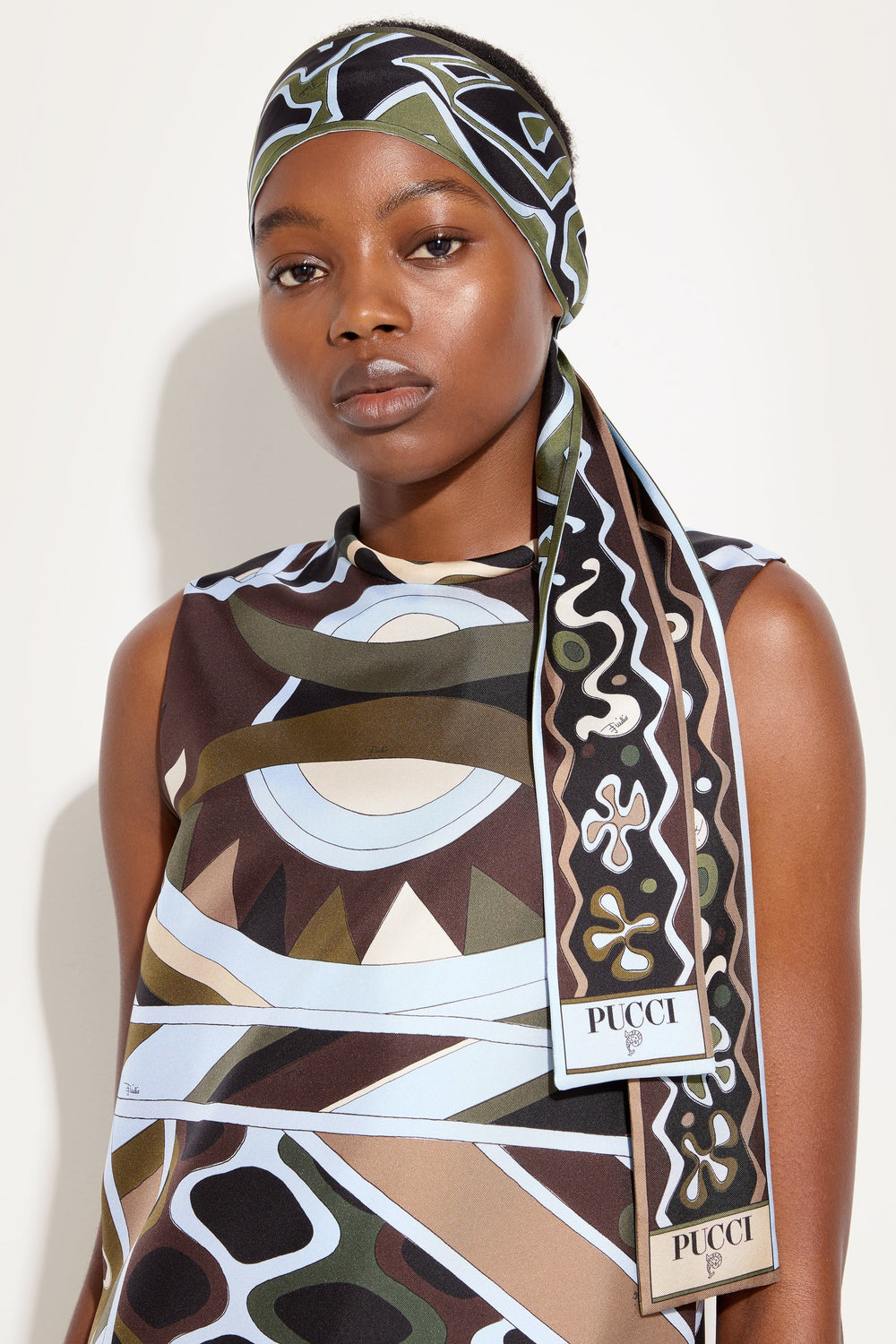 Pucci Angoli and Labirinto Print Silk Twill Scarf