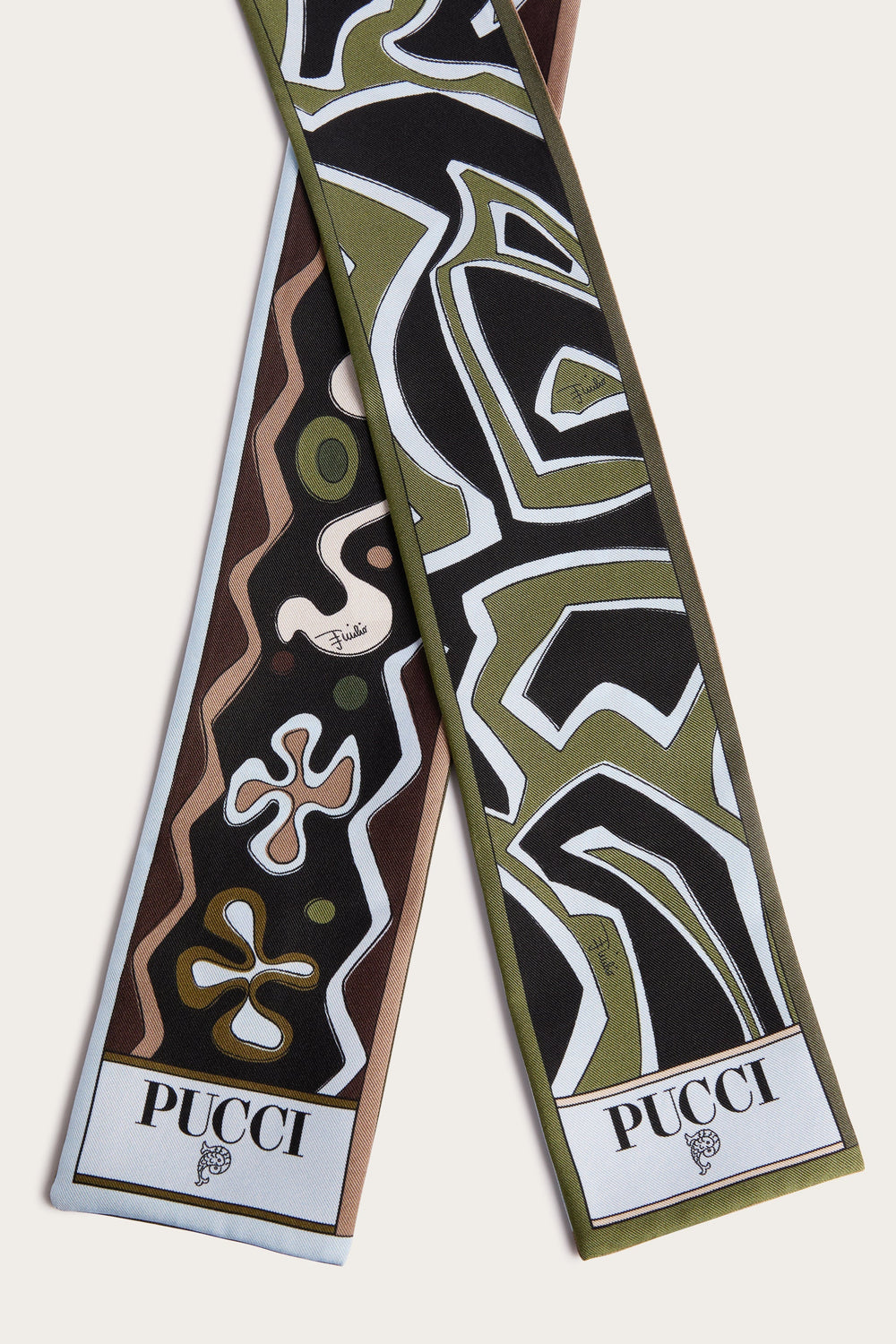 Pucci Angoli and Labirinto Print Silk Twill Scarf