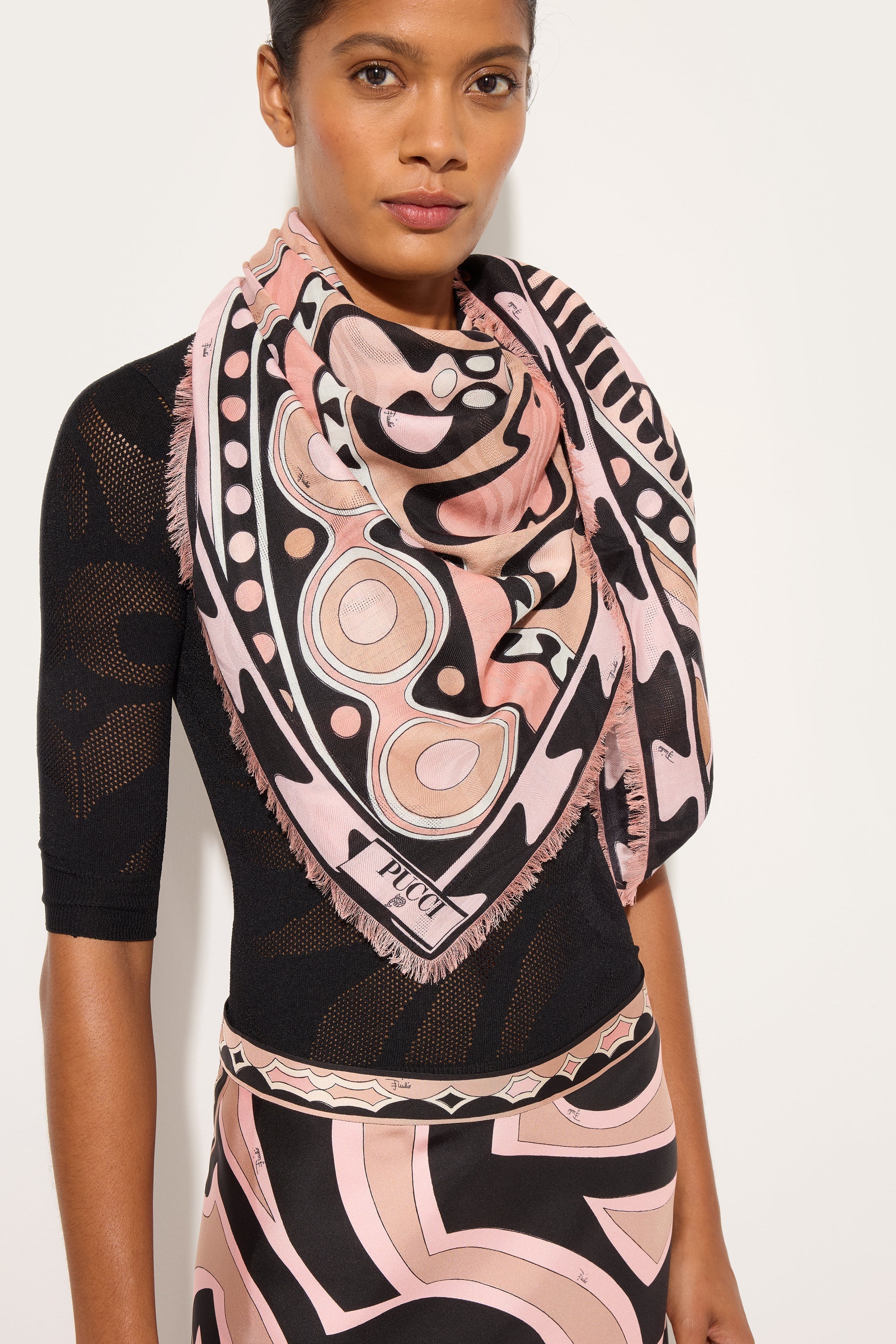 Pucci Soleil Print Wool and Silk Pashmina