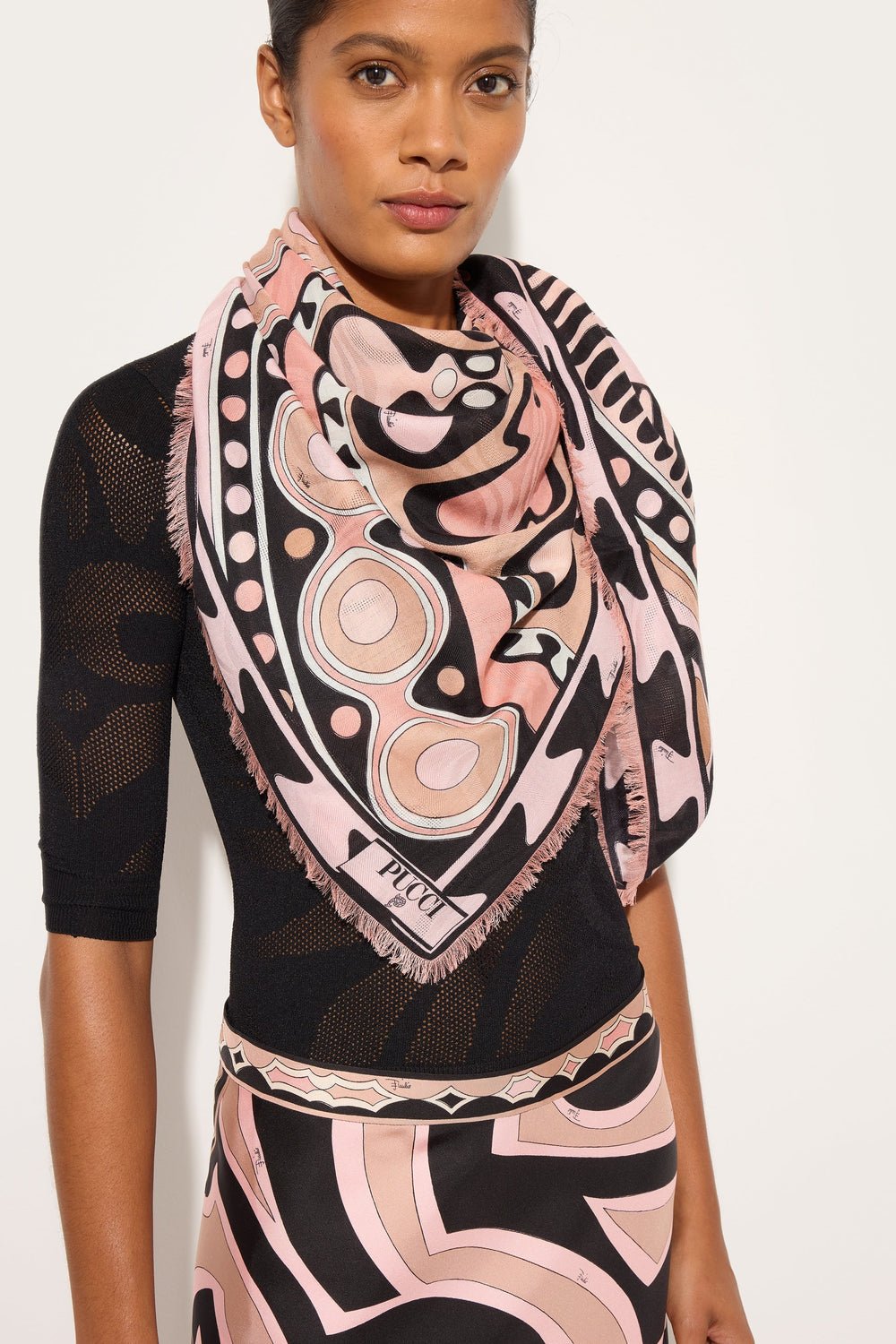 Pucci Soleil Print Wool and Silk Pashmina
