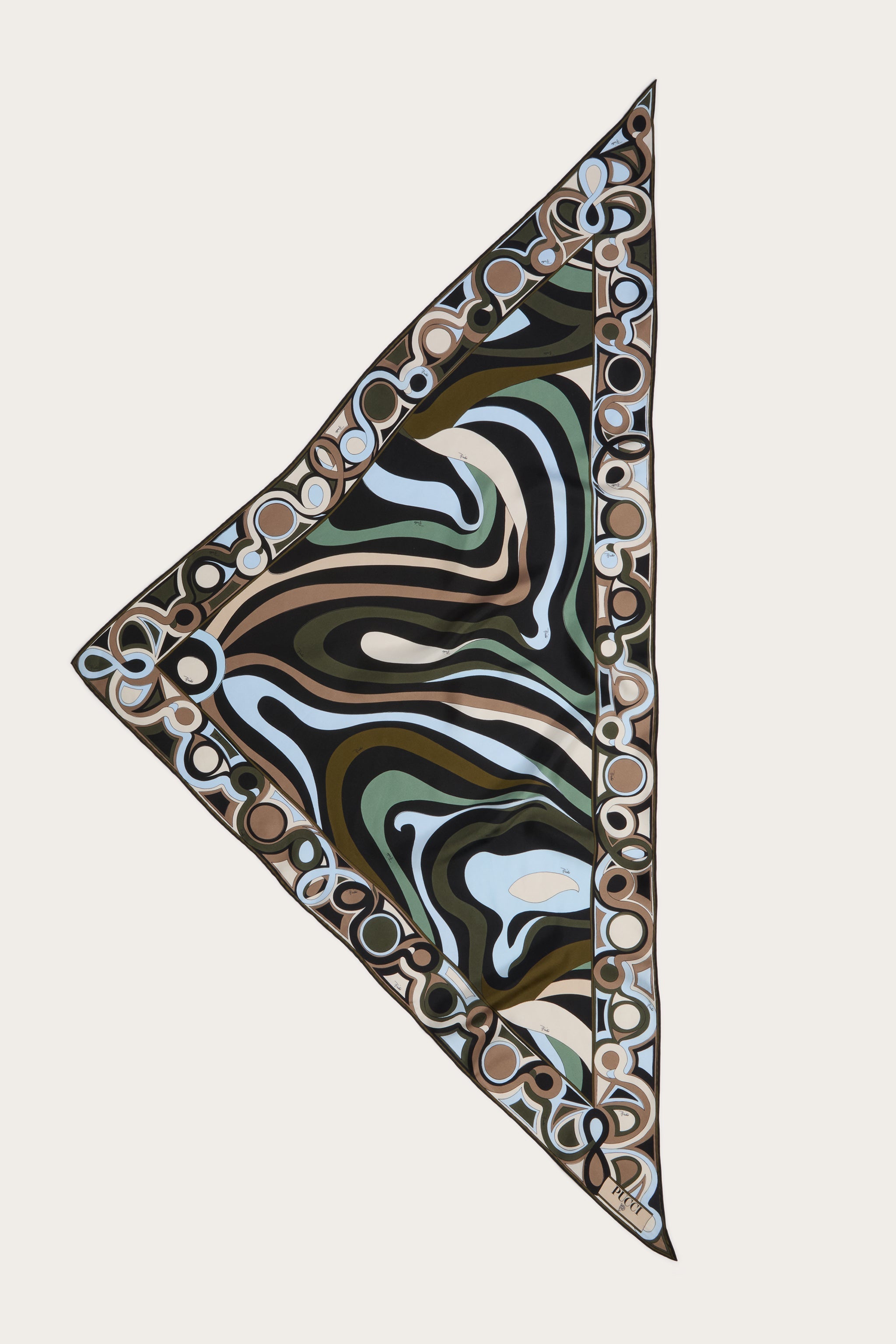 Pucci Marmo Print Silk Triangle Scarf