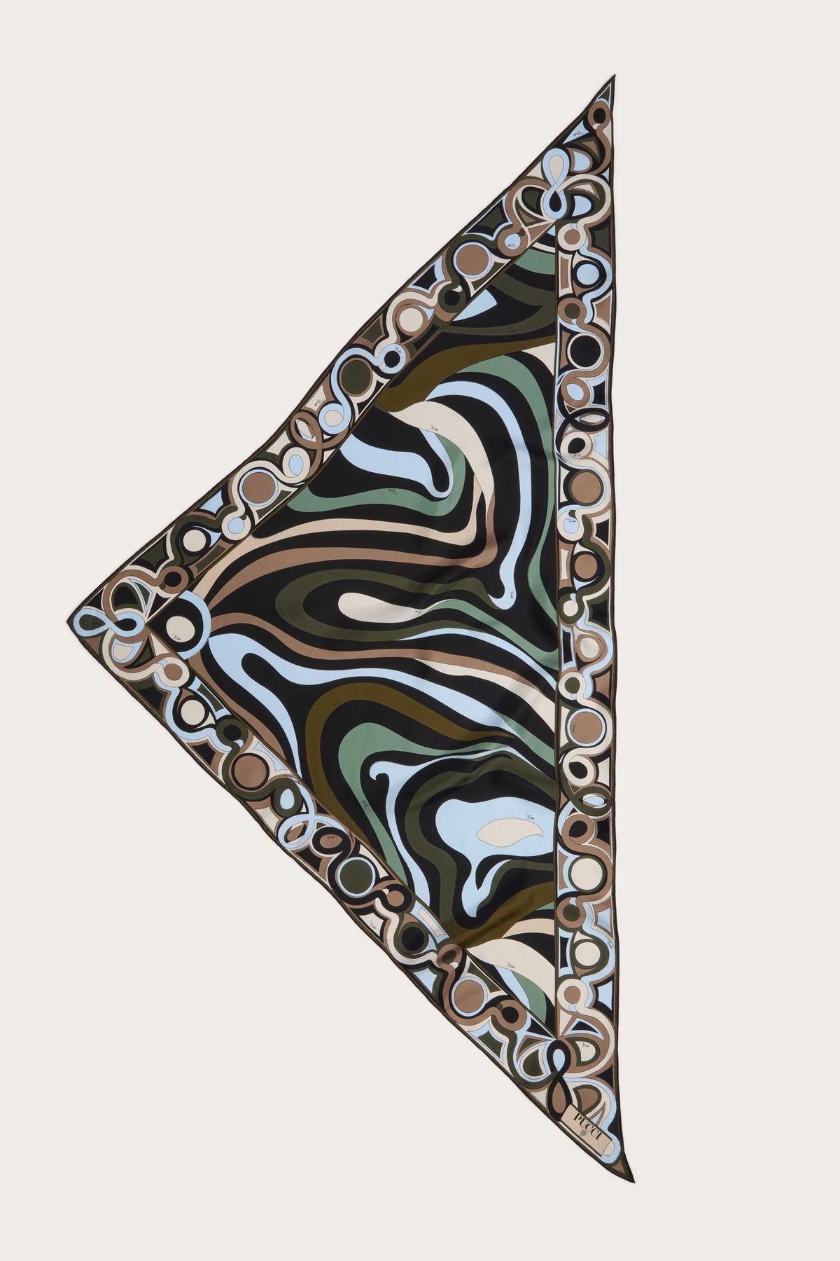 Pucci Marmo Print Silk Triangle Scarf
