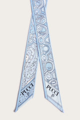 Pucci Mixed Print Silk Twill Scarf with Rhinestones
