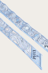 Pucci Mixed Print Silk Twill Scarf with Rhinestones