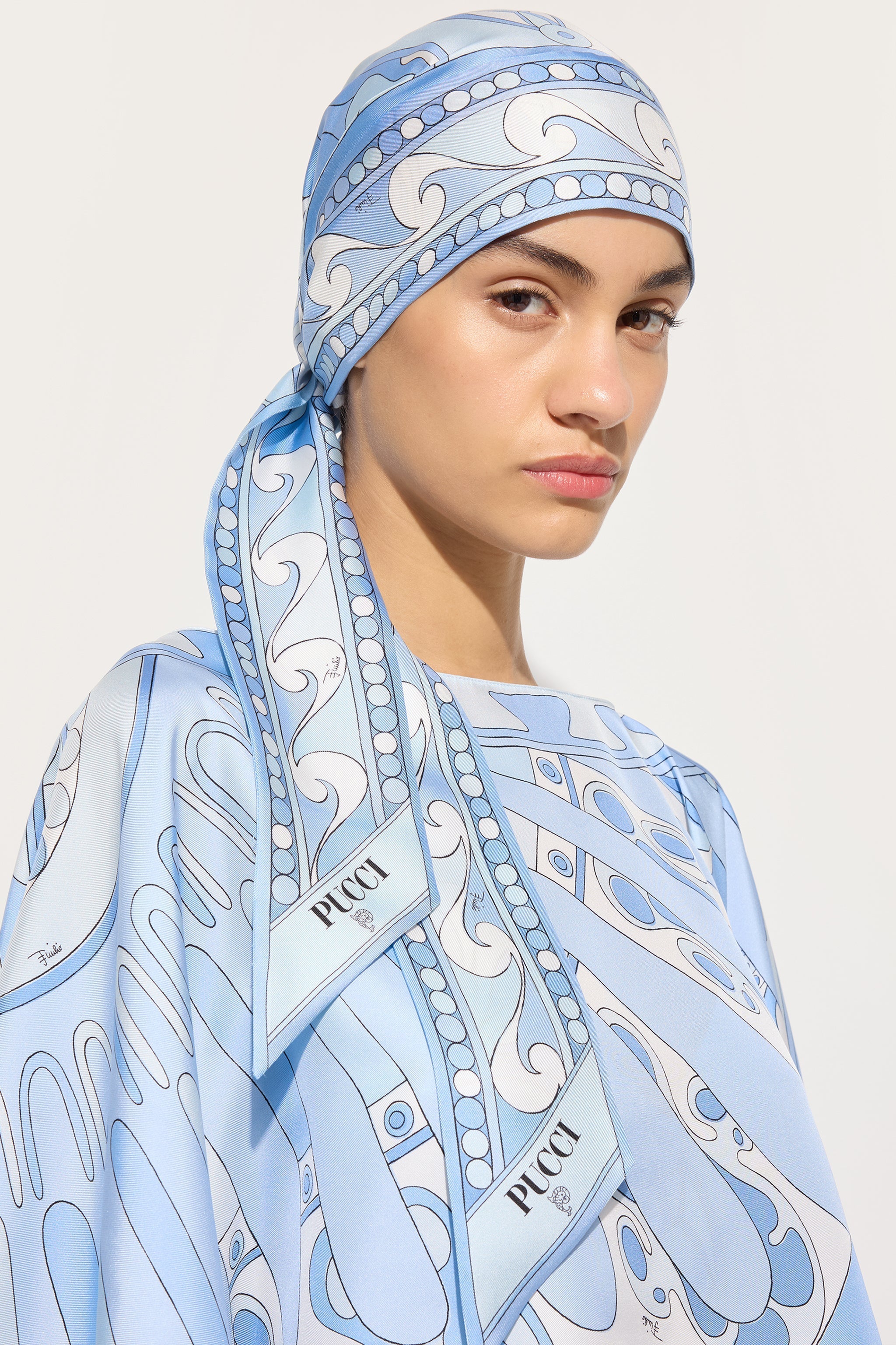 Pucci Orchidee Print Silk Triangle Scarf