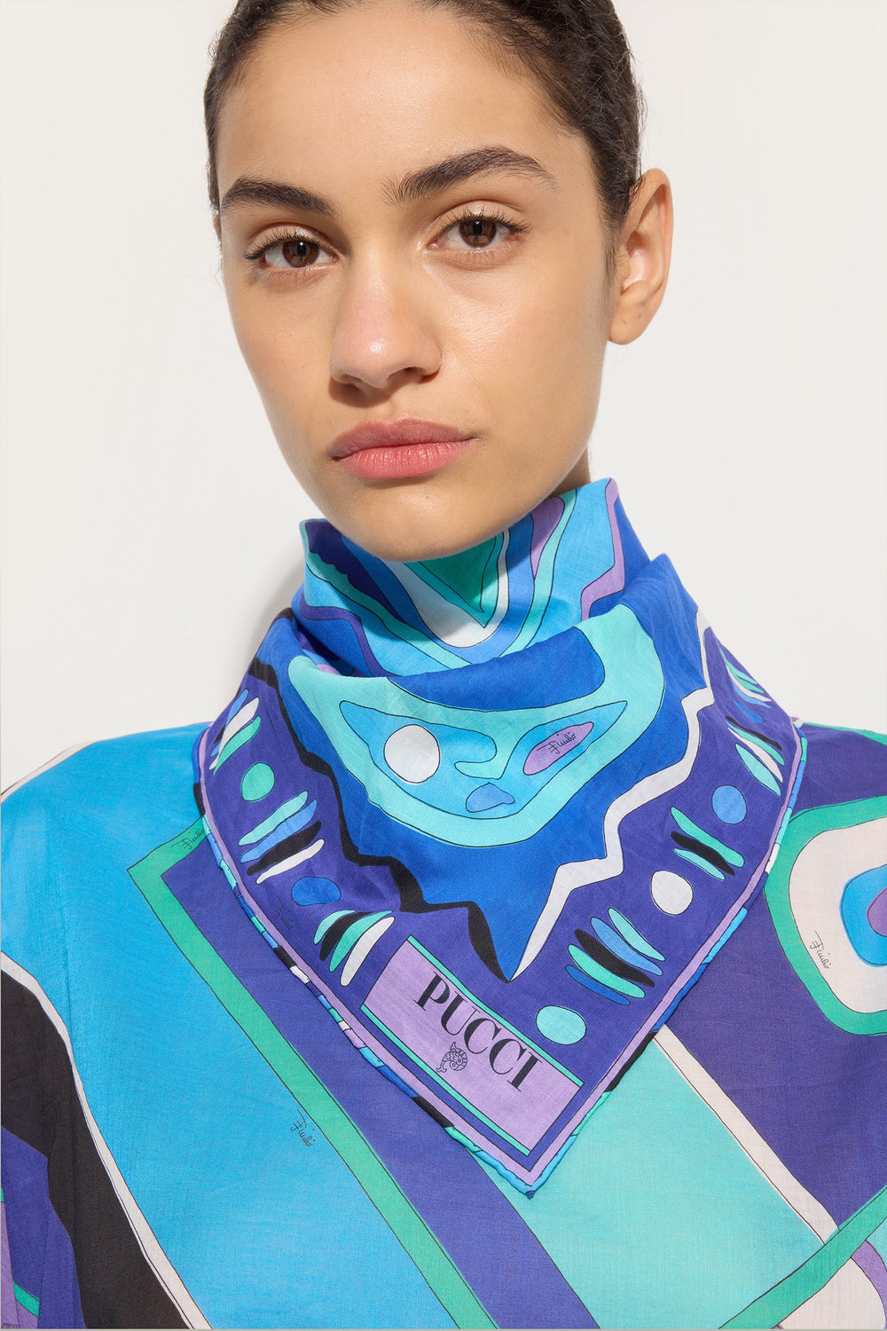 Pucci Angoli Print Cotton Carrè