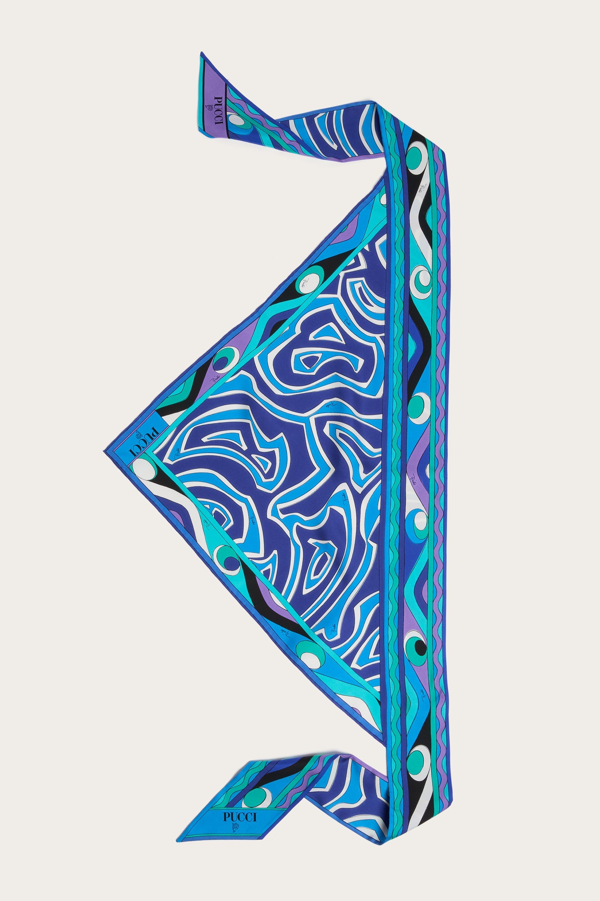 Pucci Labirinto Print Silk Triangle Scarf