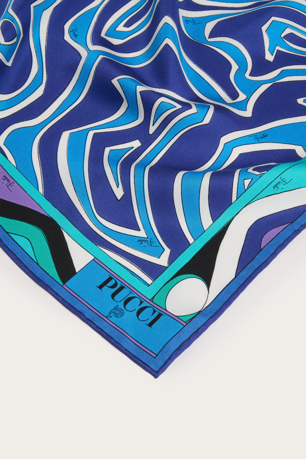 Pucci Labirinto Print Silk Triangle Scarf