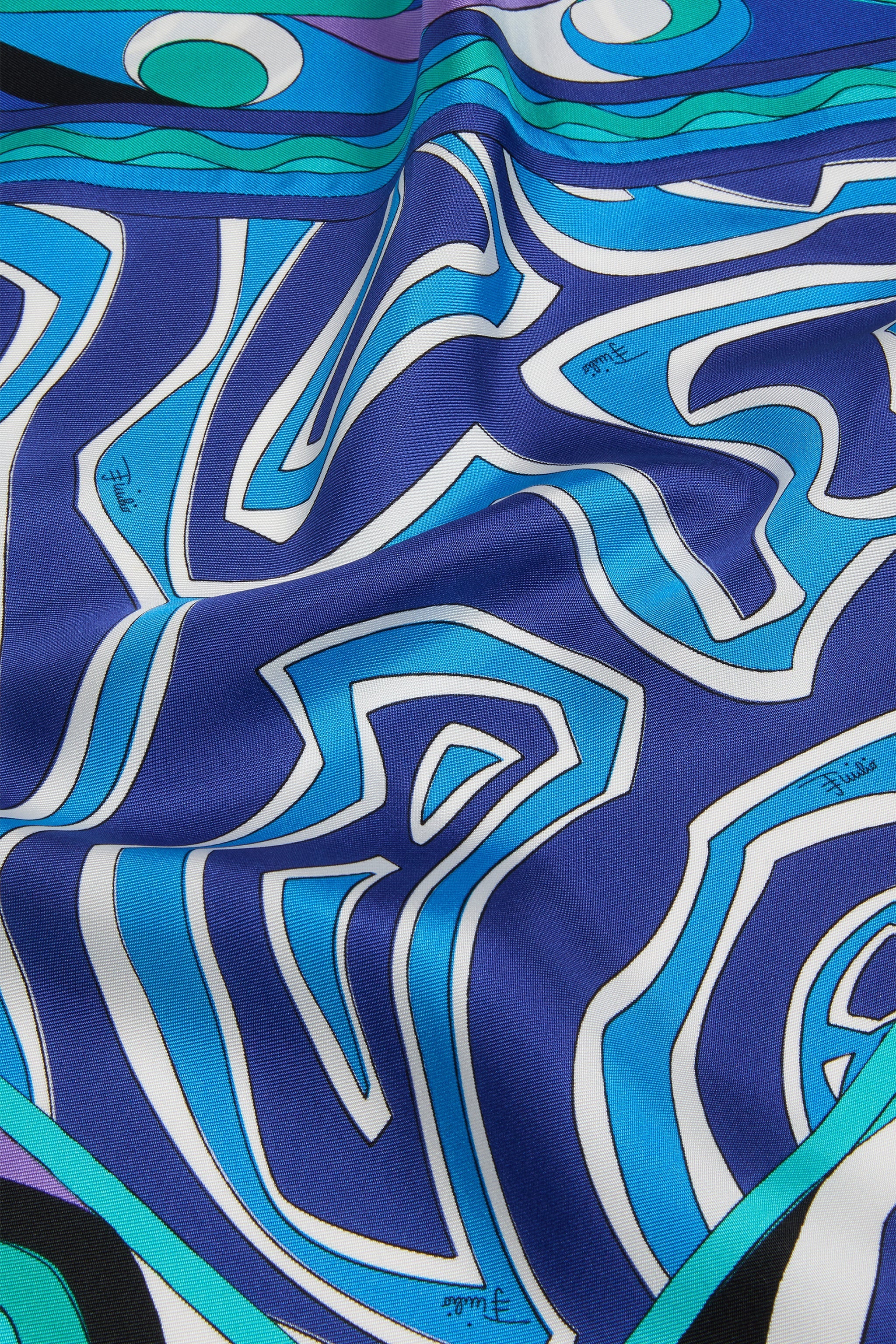 Pucci Labirinto Print Silk Triangle Scarf