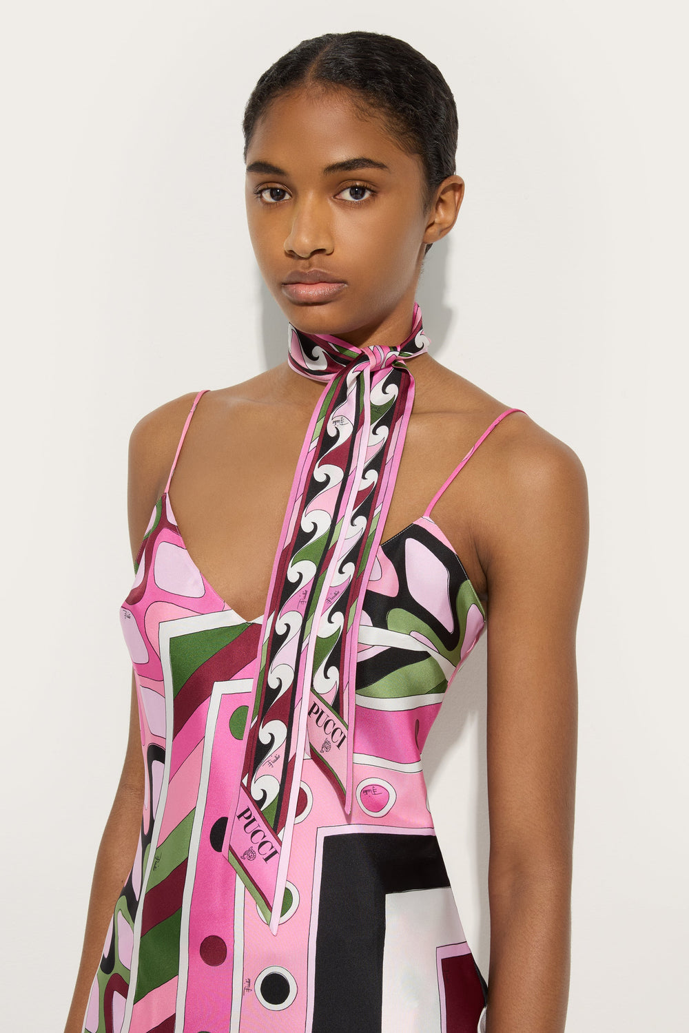 Pucci Vivara and Bouclé Print Silk Scarf