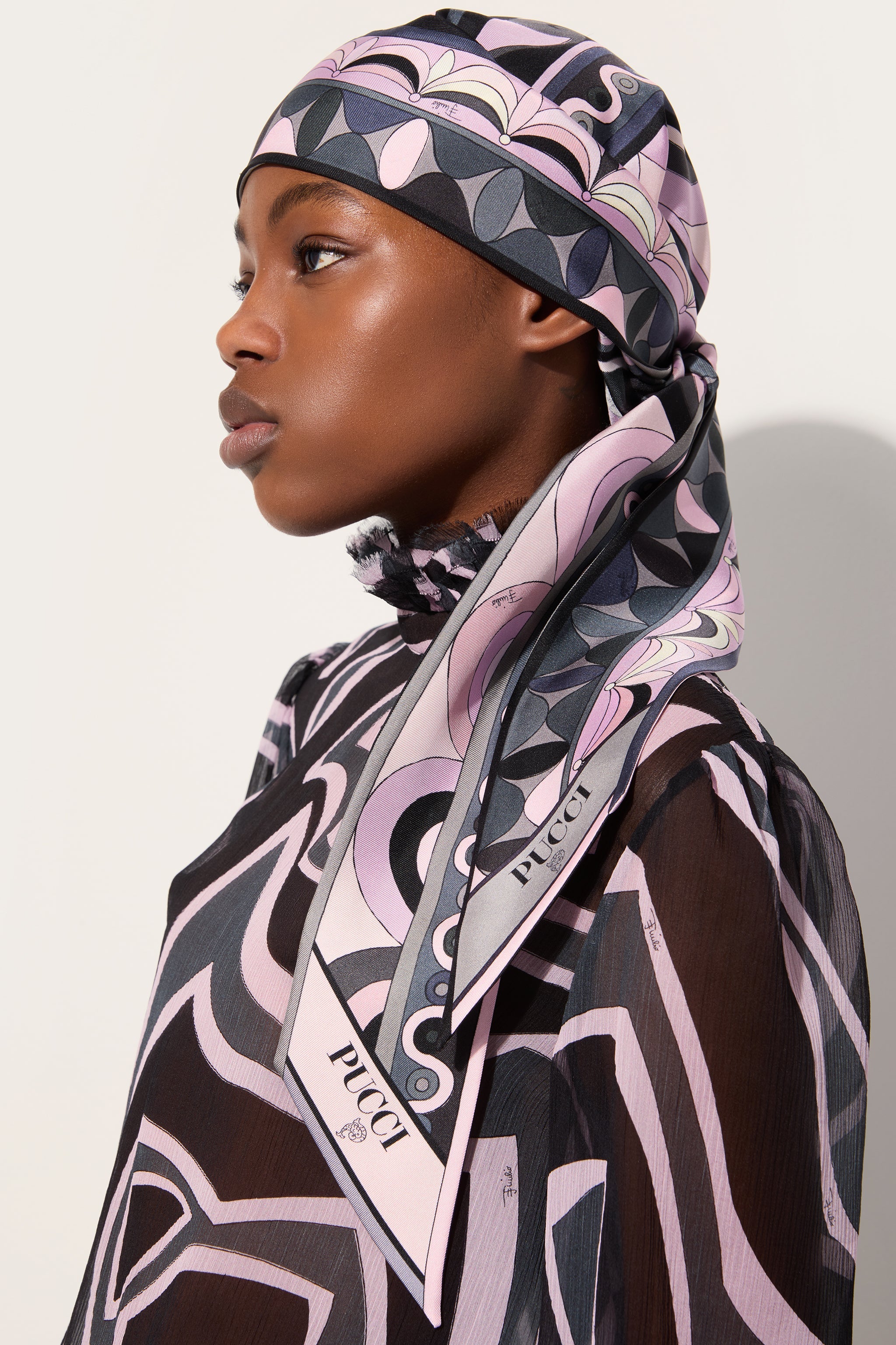 Pucci Mixed Prints Silk Twill Scarf