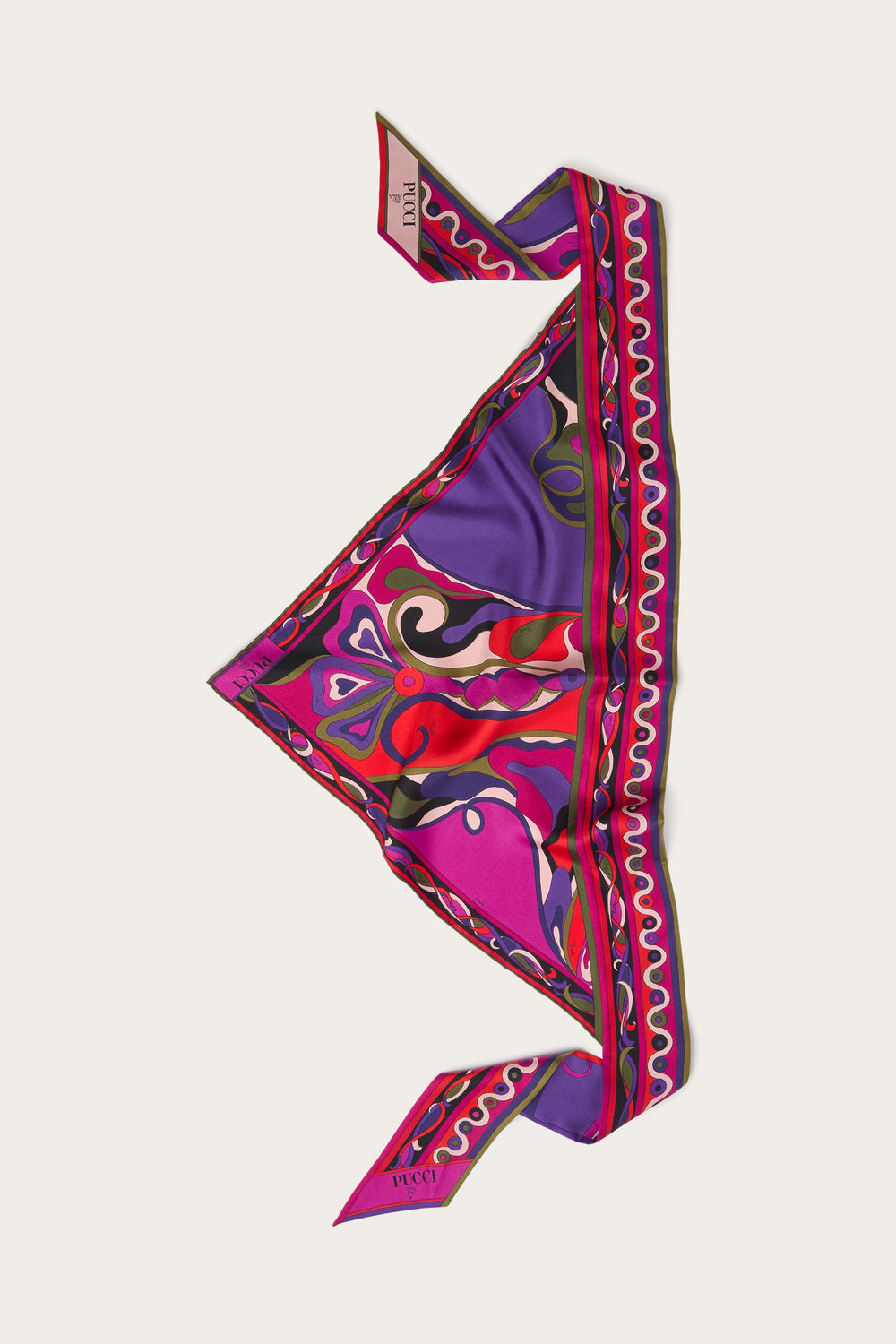 Pucci Orchidee Print Silk Twill Scarf