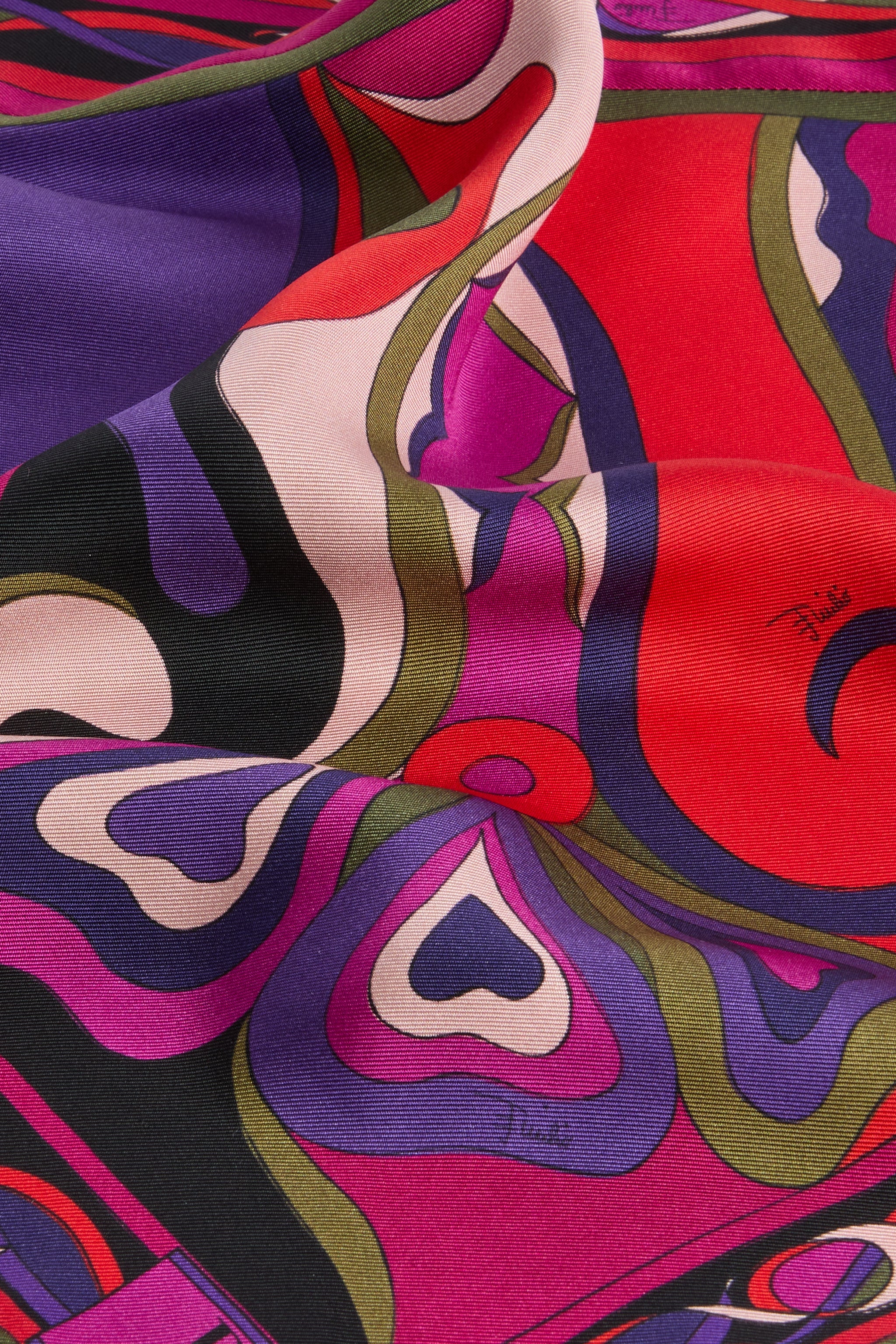 Pucci Orchidee Print Silk Twill Scarf
