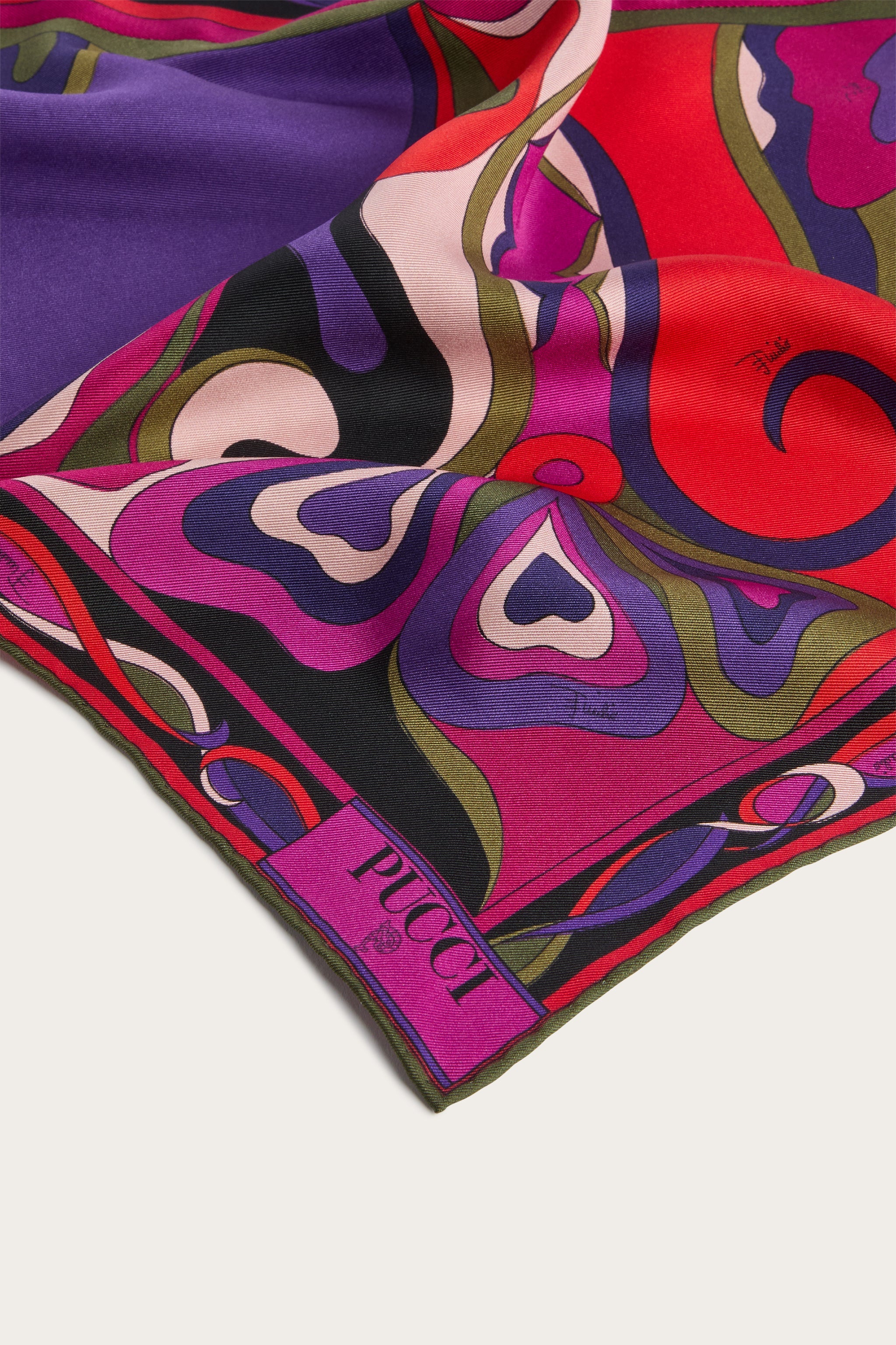 Pucci Orchidee Print Silk Twill Scarf