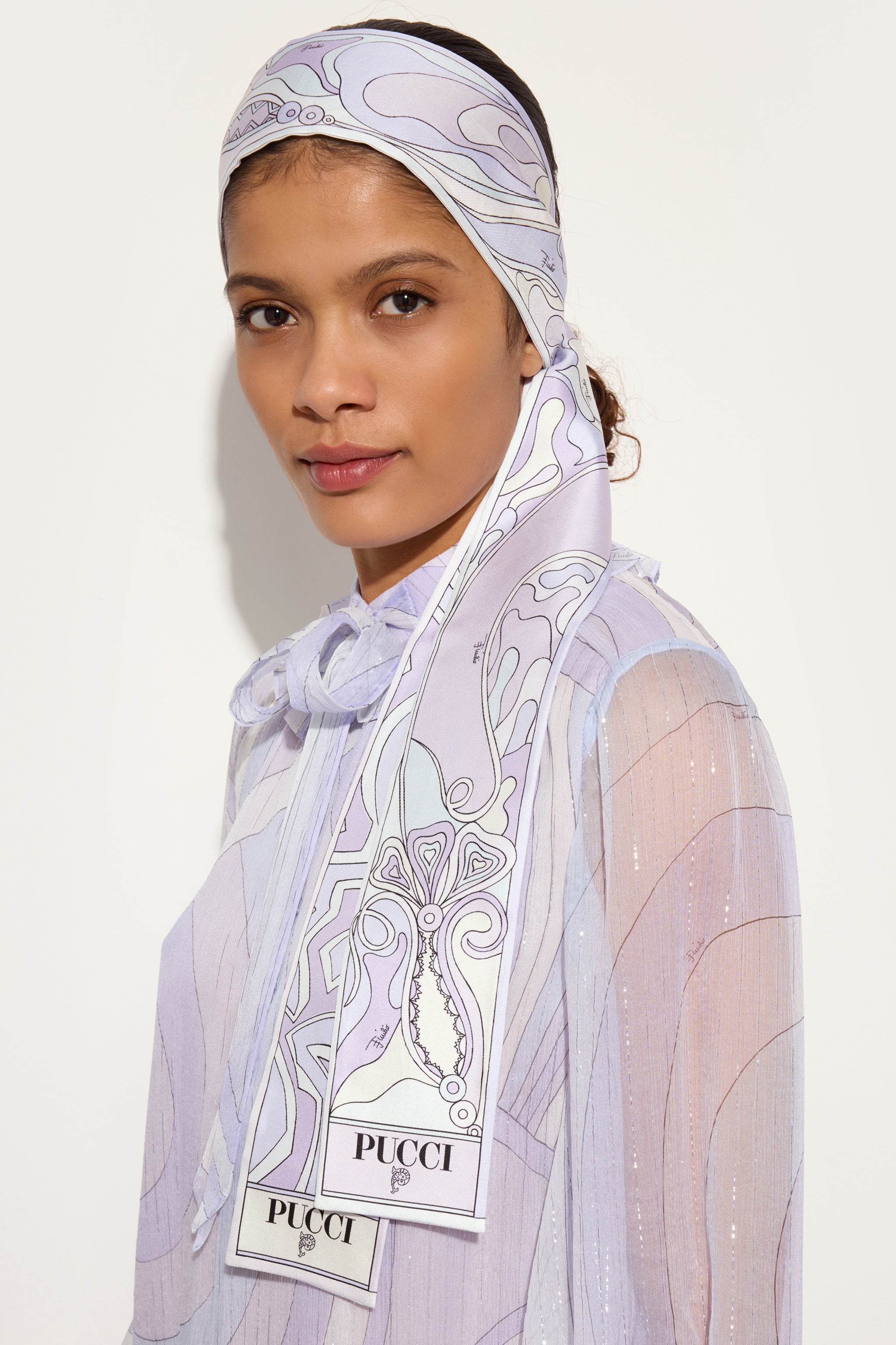 Pucci Labirinto and Orchidee Print Silk Twill Scarf