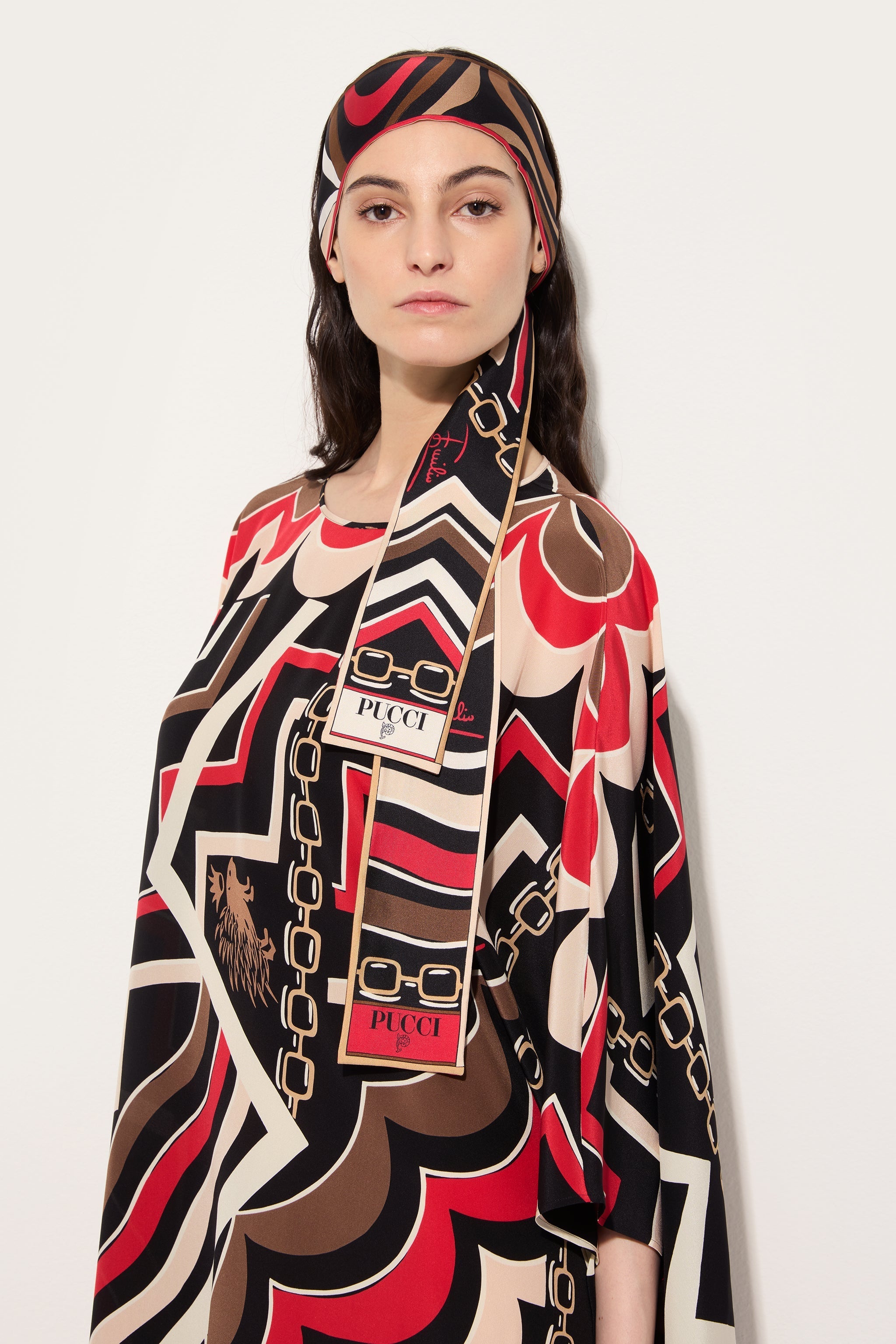 Pucci Istrice and Marmo Print Silk Scarf