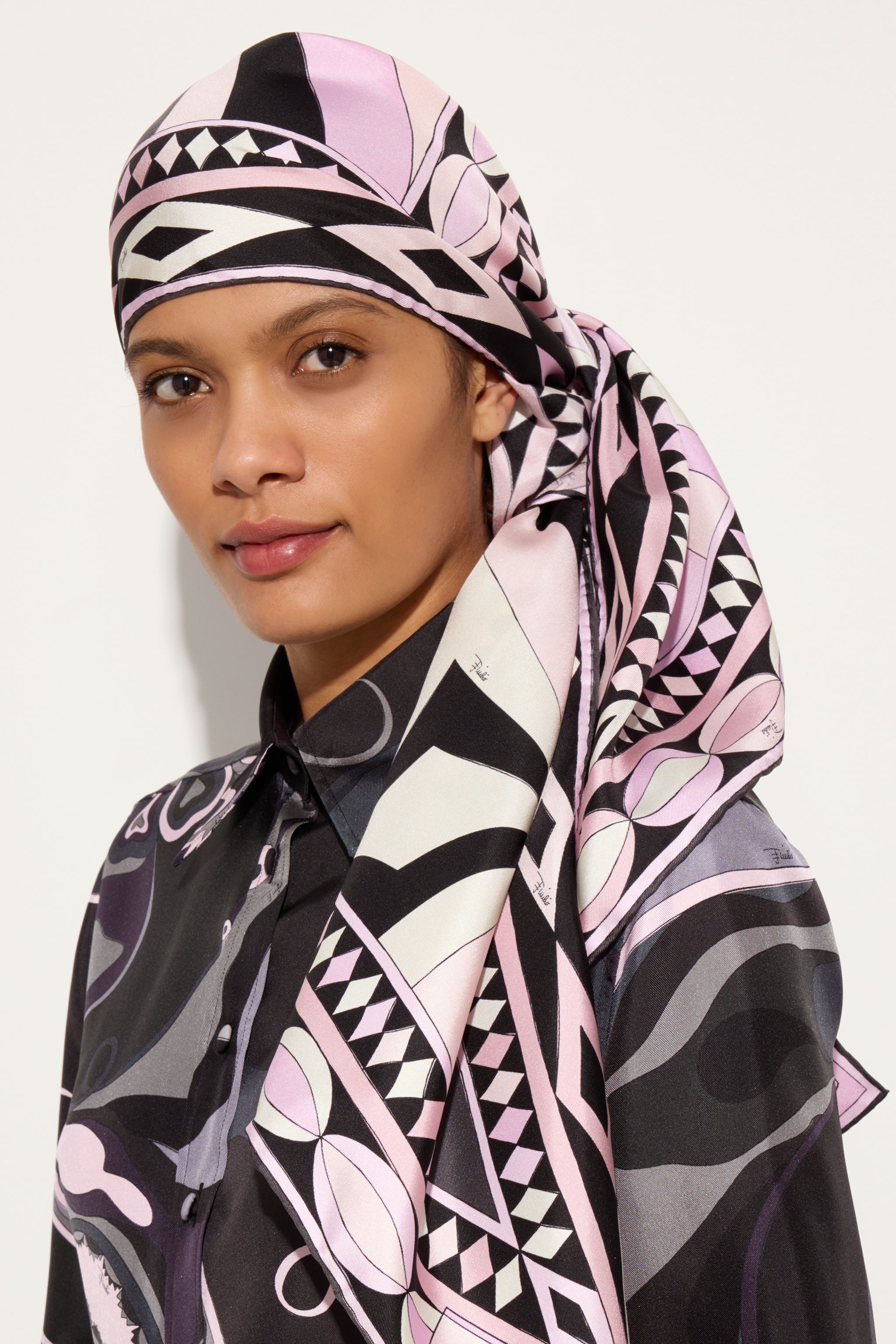 Pucci Collane Print Triangle Silk Scarf