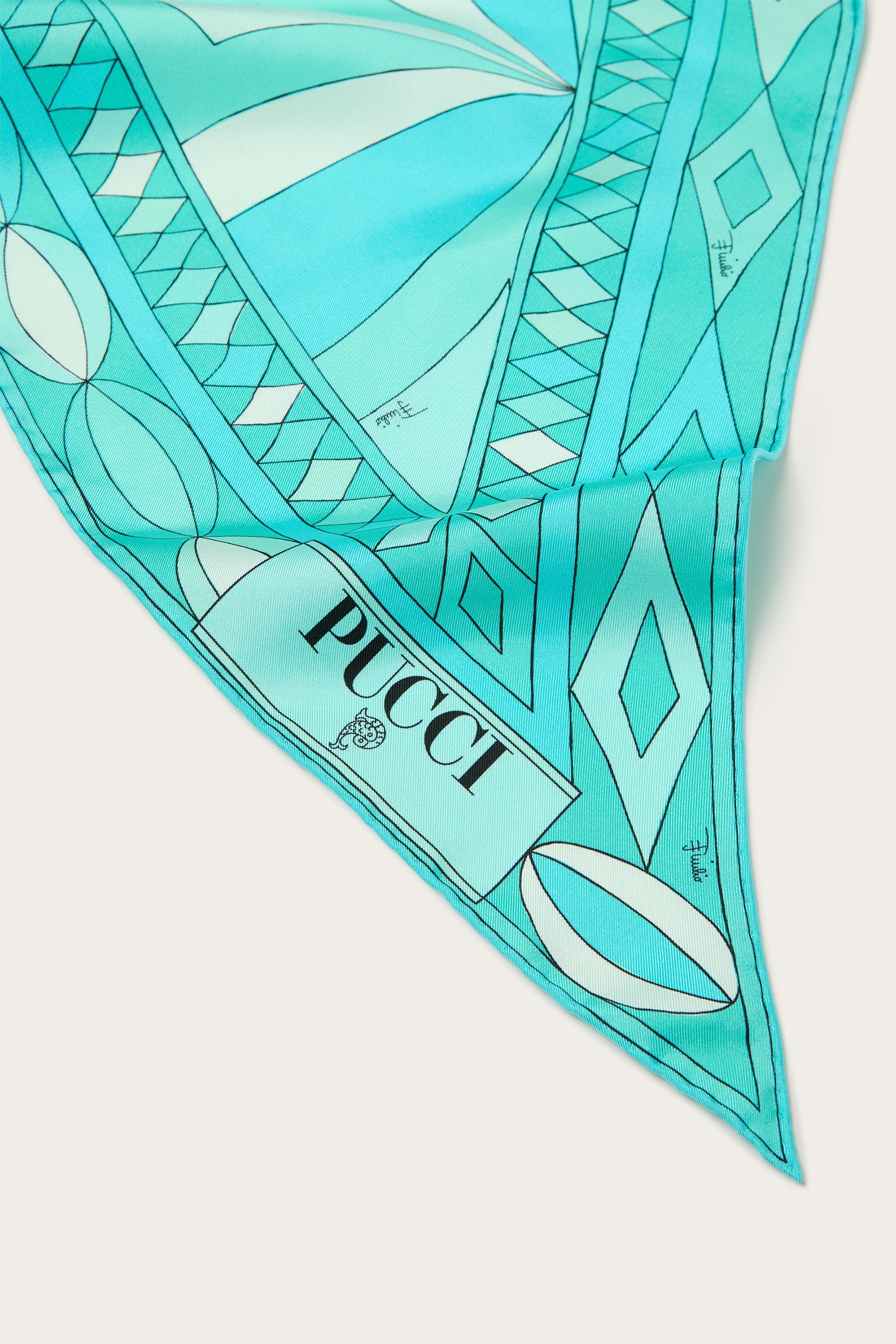 Pucci Collane Print Triangle Silk Scarf