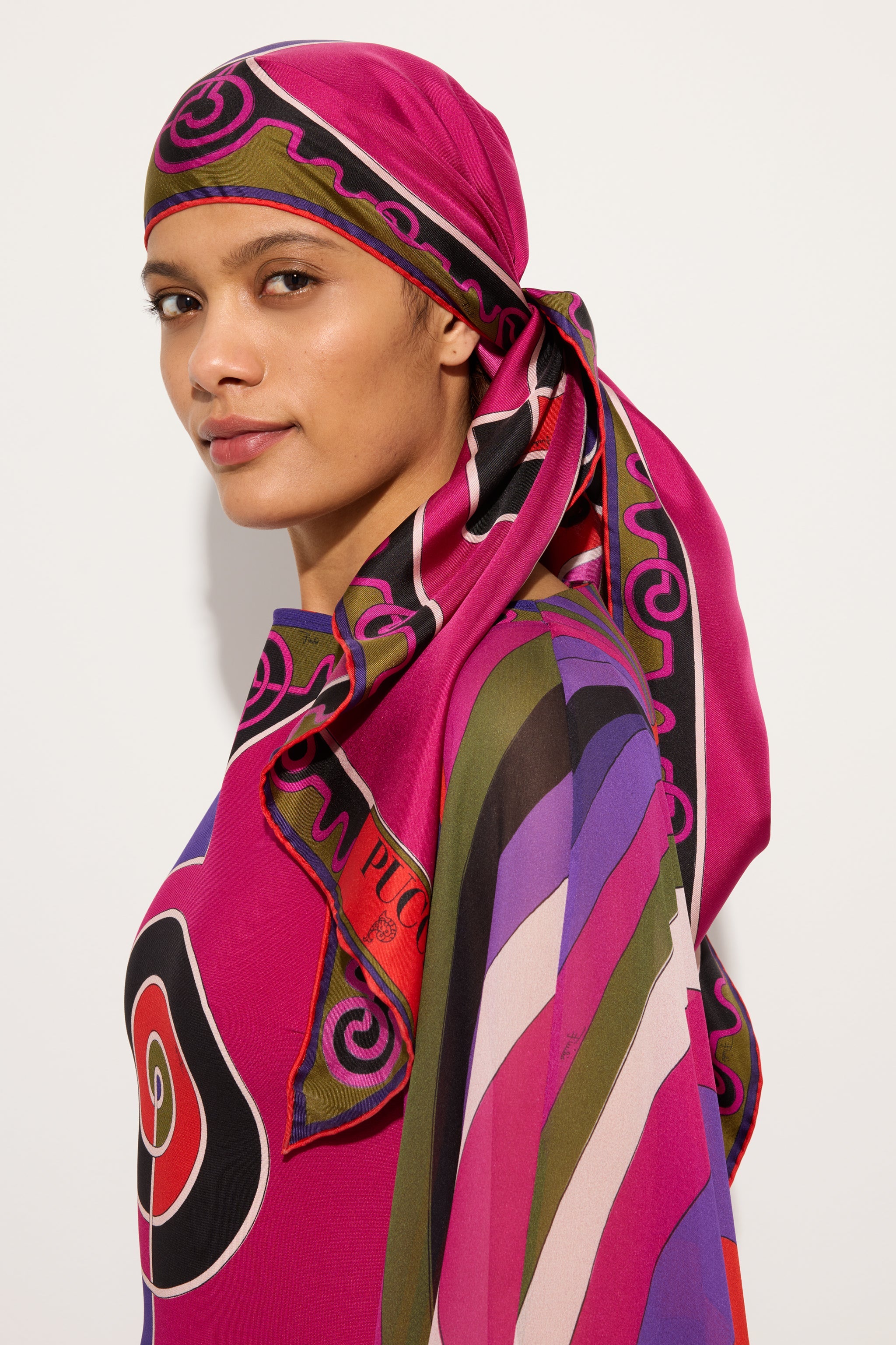 Pucci Astro Print Triangle Silk Scarf